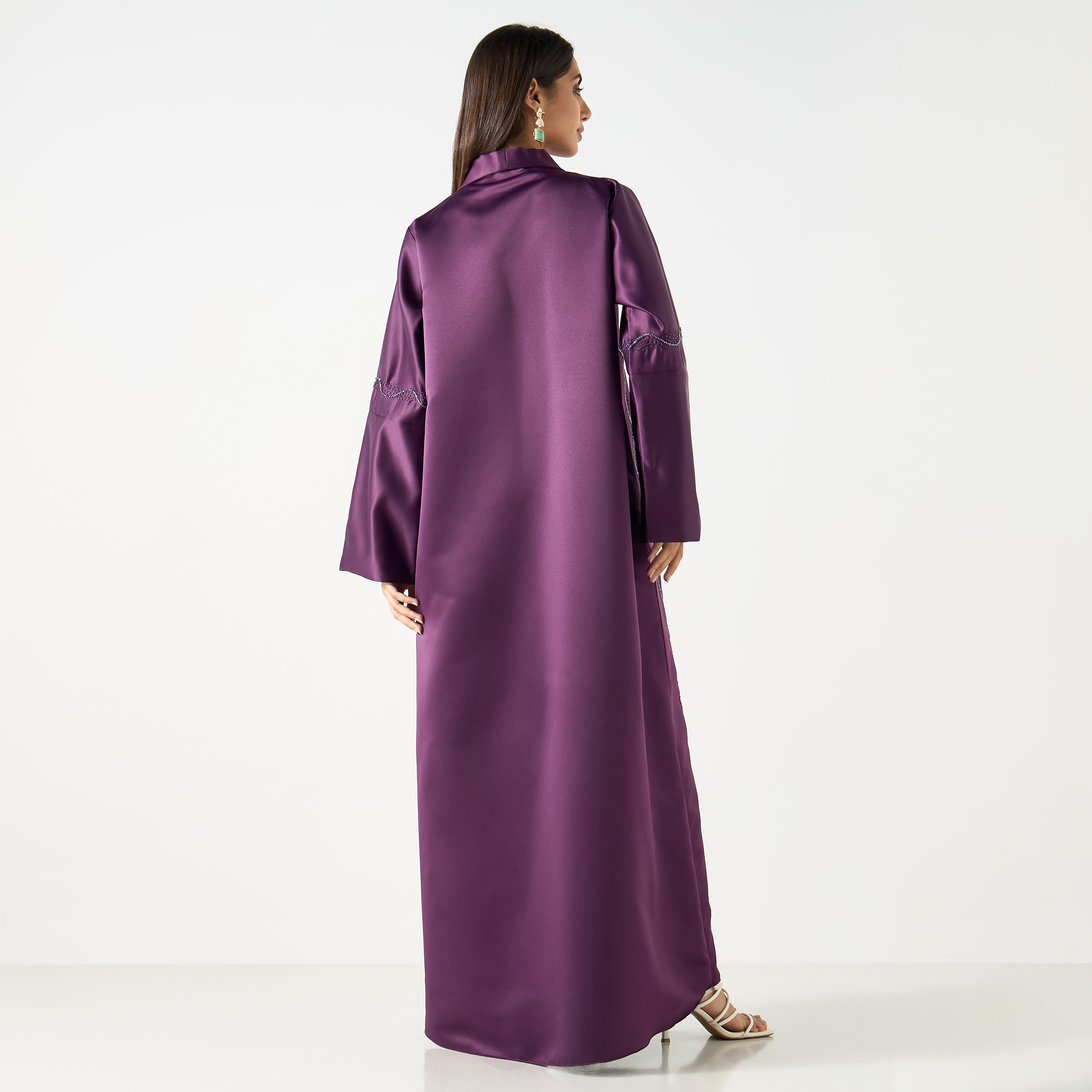 Embellished Abaya with Lapel Detail and Hijab-women-arabicclothing-abayas-image-5