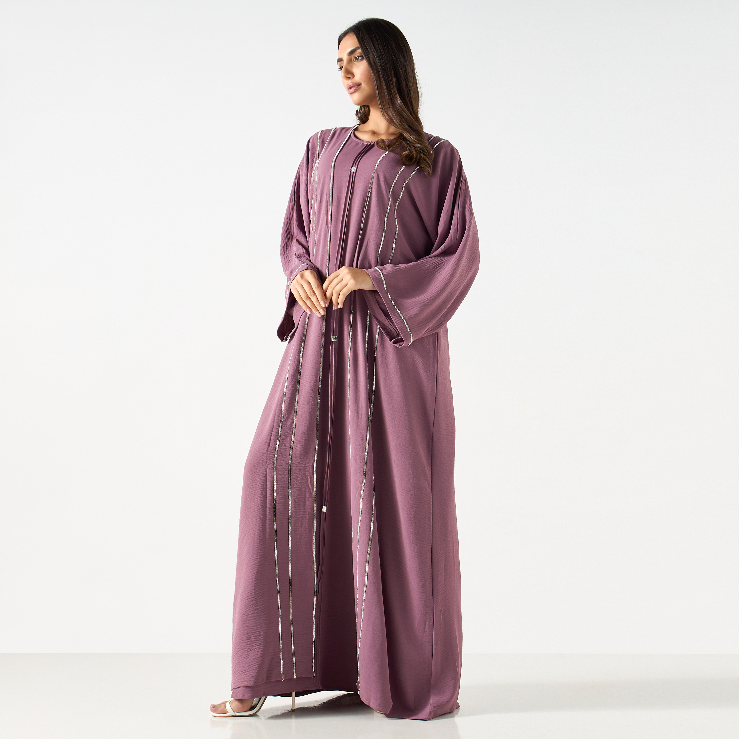 Embellished Abaya with Hijab and Belt-women-arabicclothing-abayas-image-1