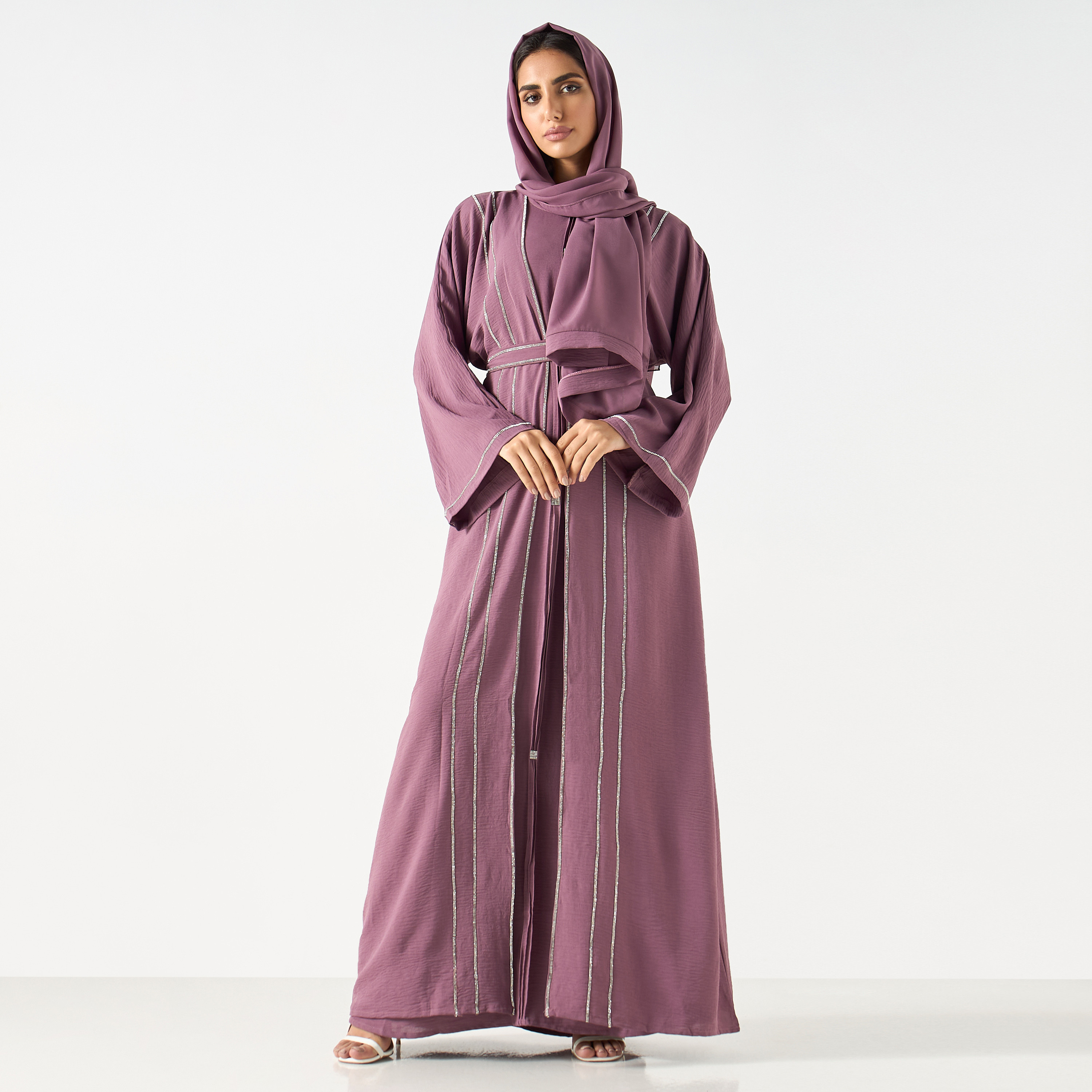Embellished Abaya with Hijab and Belt-women-arabicclothing-abayas-image-4