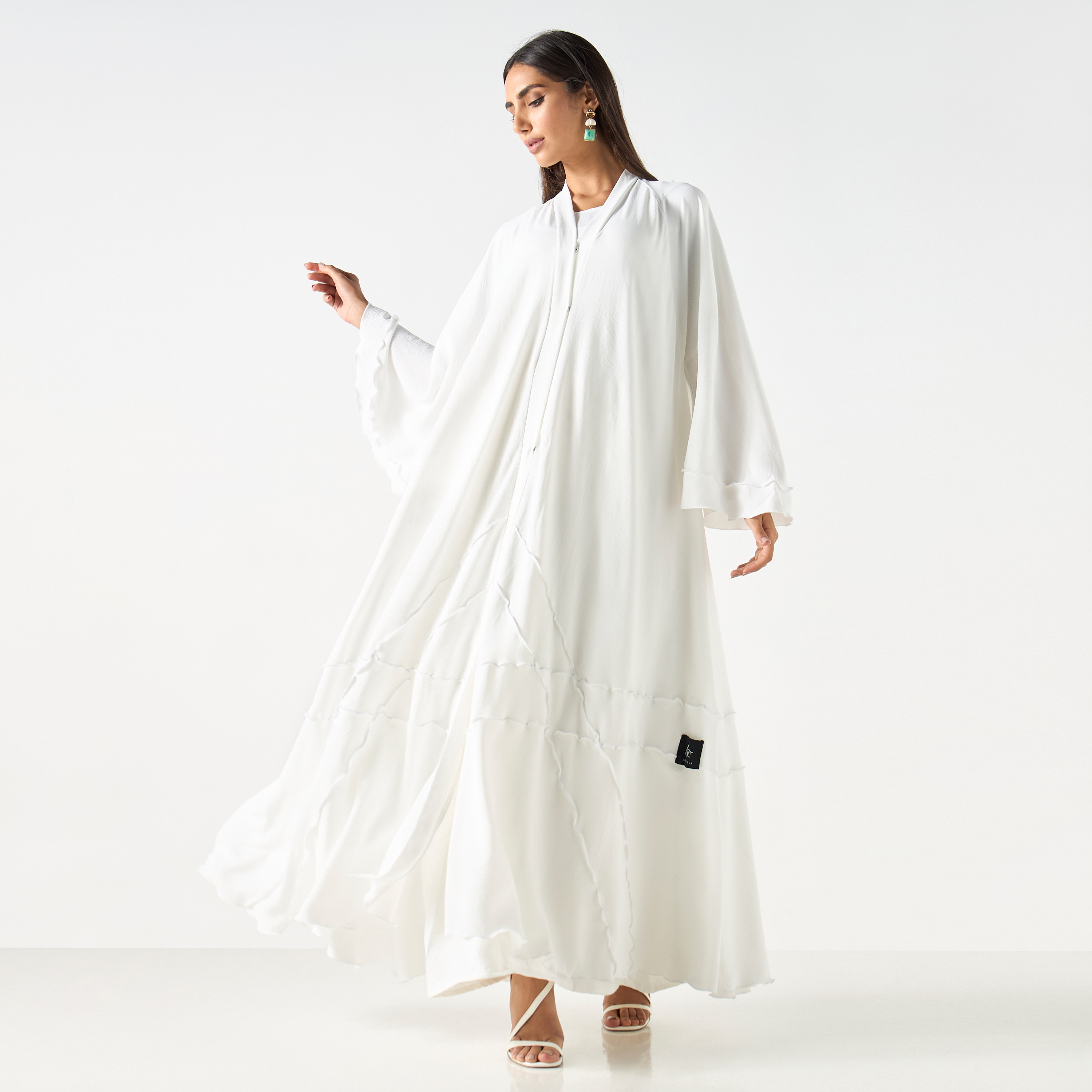 Textured Abaya with Hijab-women-arabicclothing-abayas-image-1
