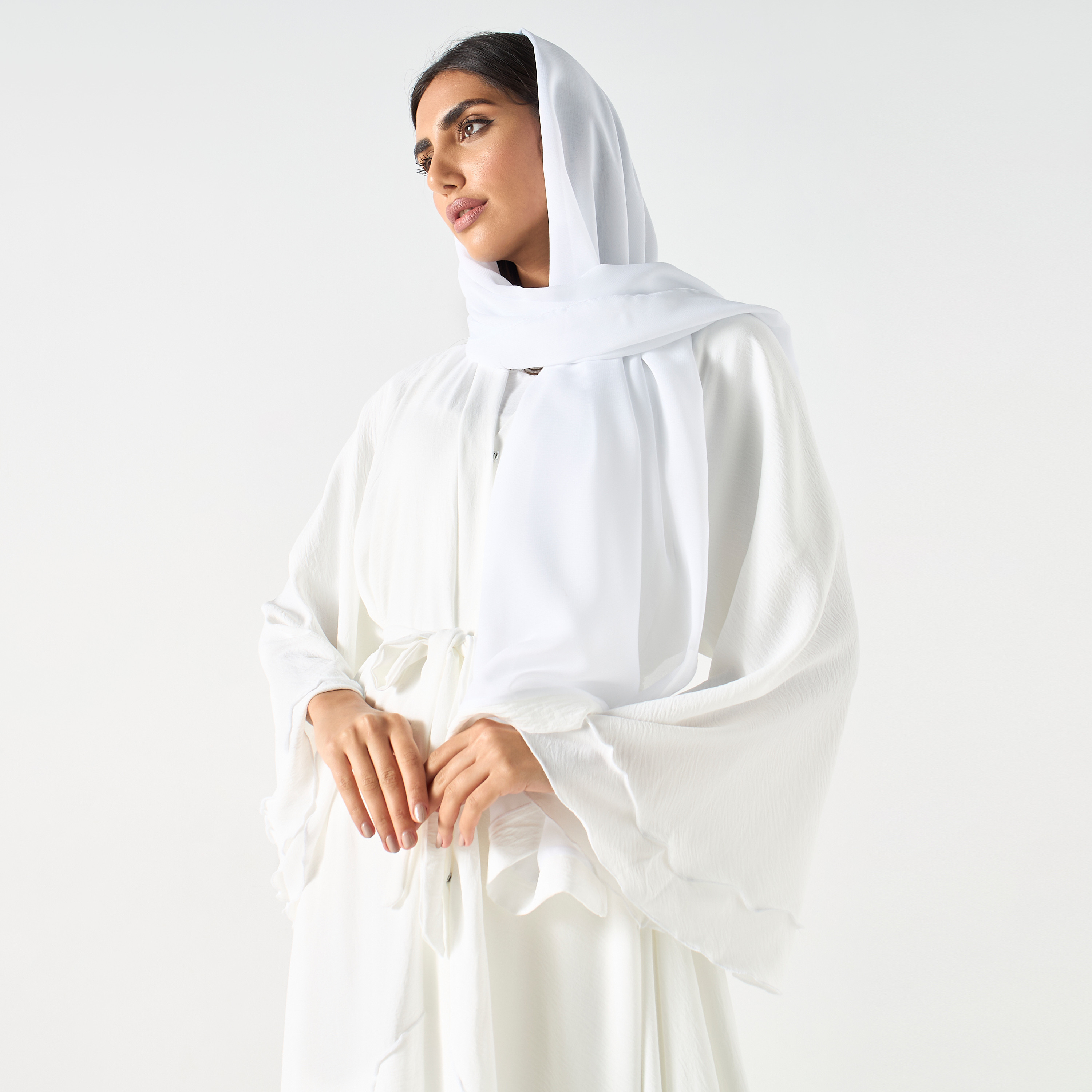 عباية بارزة الملمس مع حجاب-women-arabicclothing-abayas-image-3