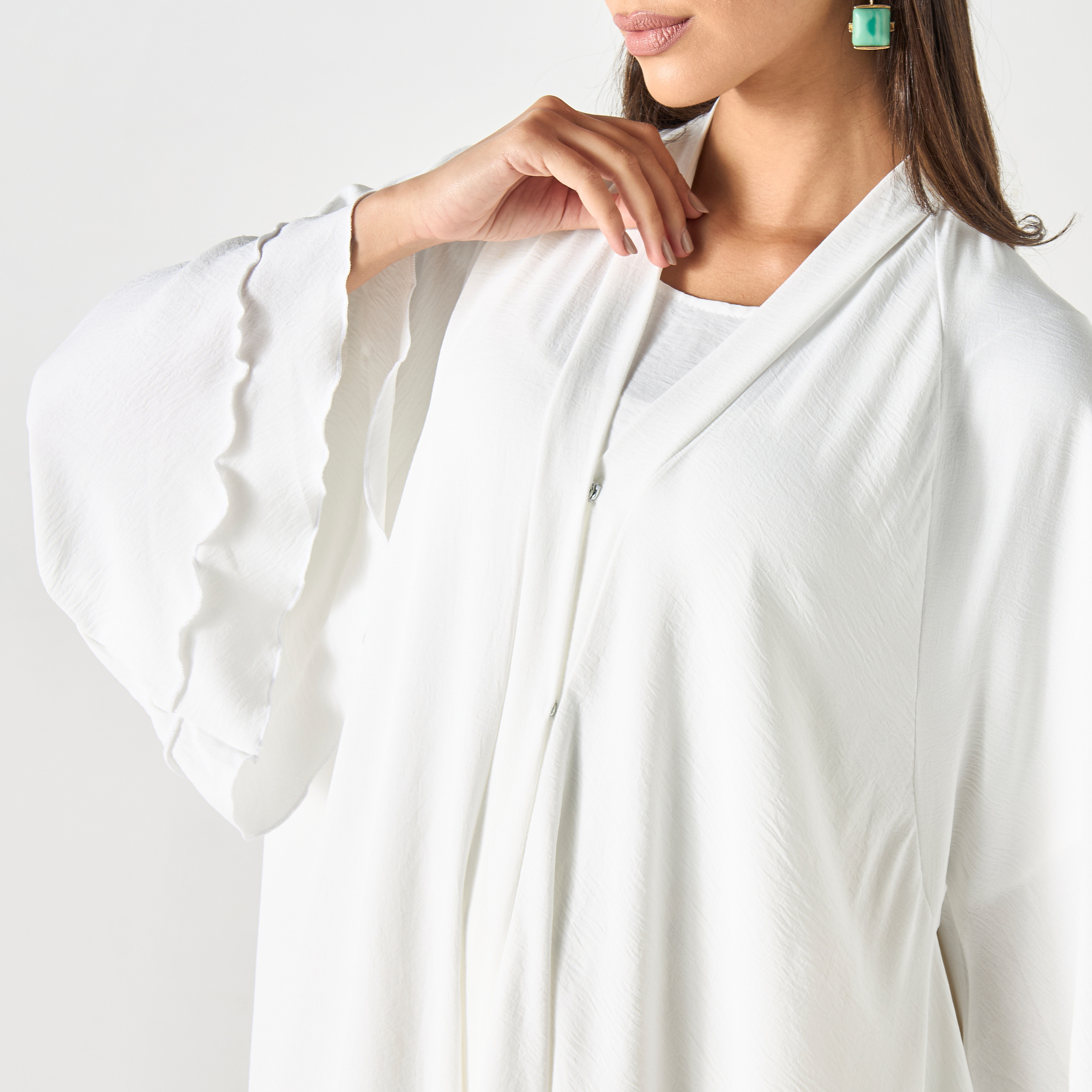 عباية بارزة الملمس مع حجاب-women-arabicclothing-abayas-image-4