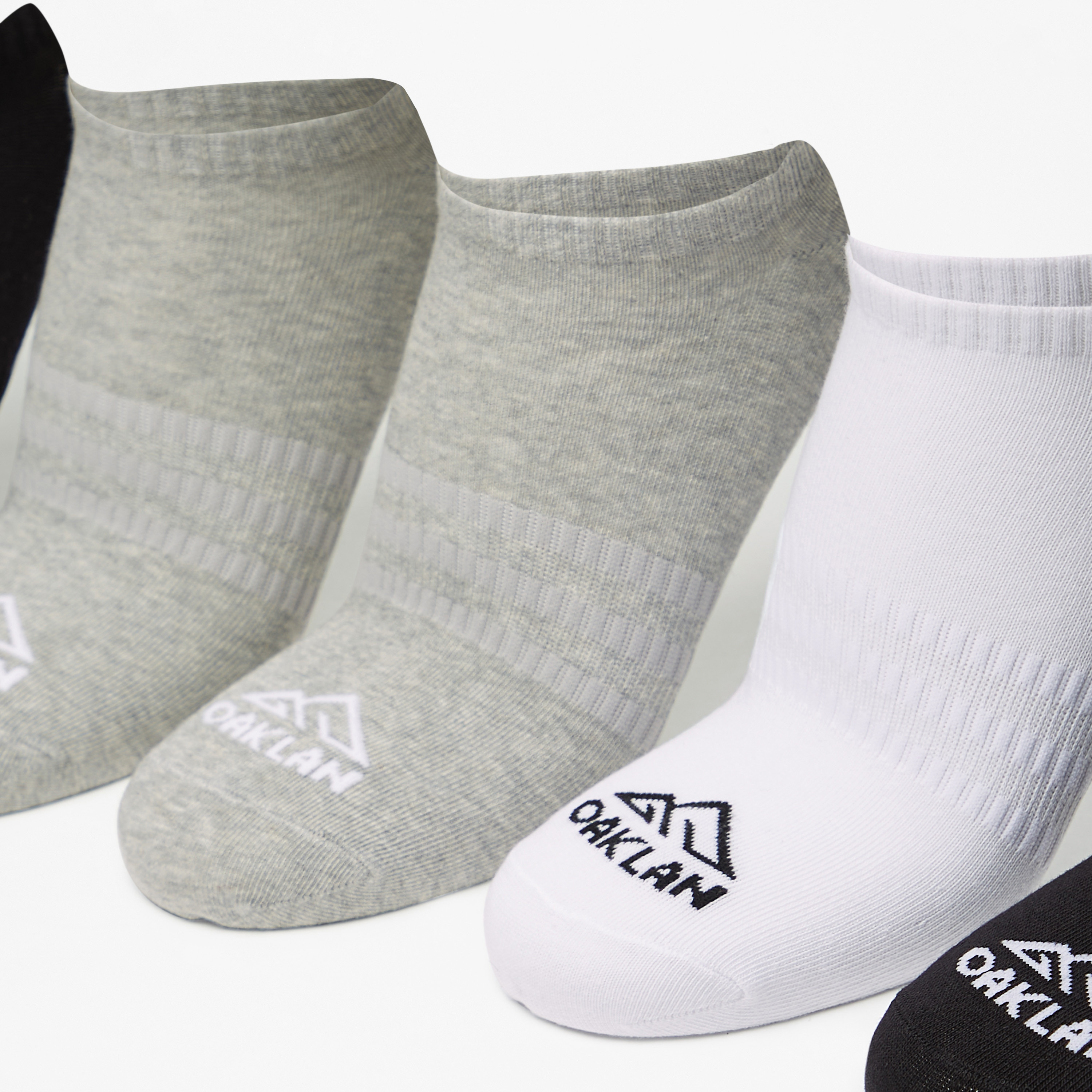 OAKLAN Logo Print Ankle Length Sports Socks - Set of 5-men-socks-image-2