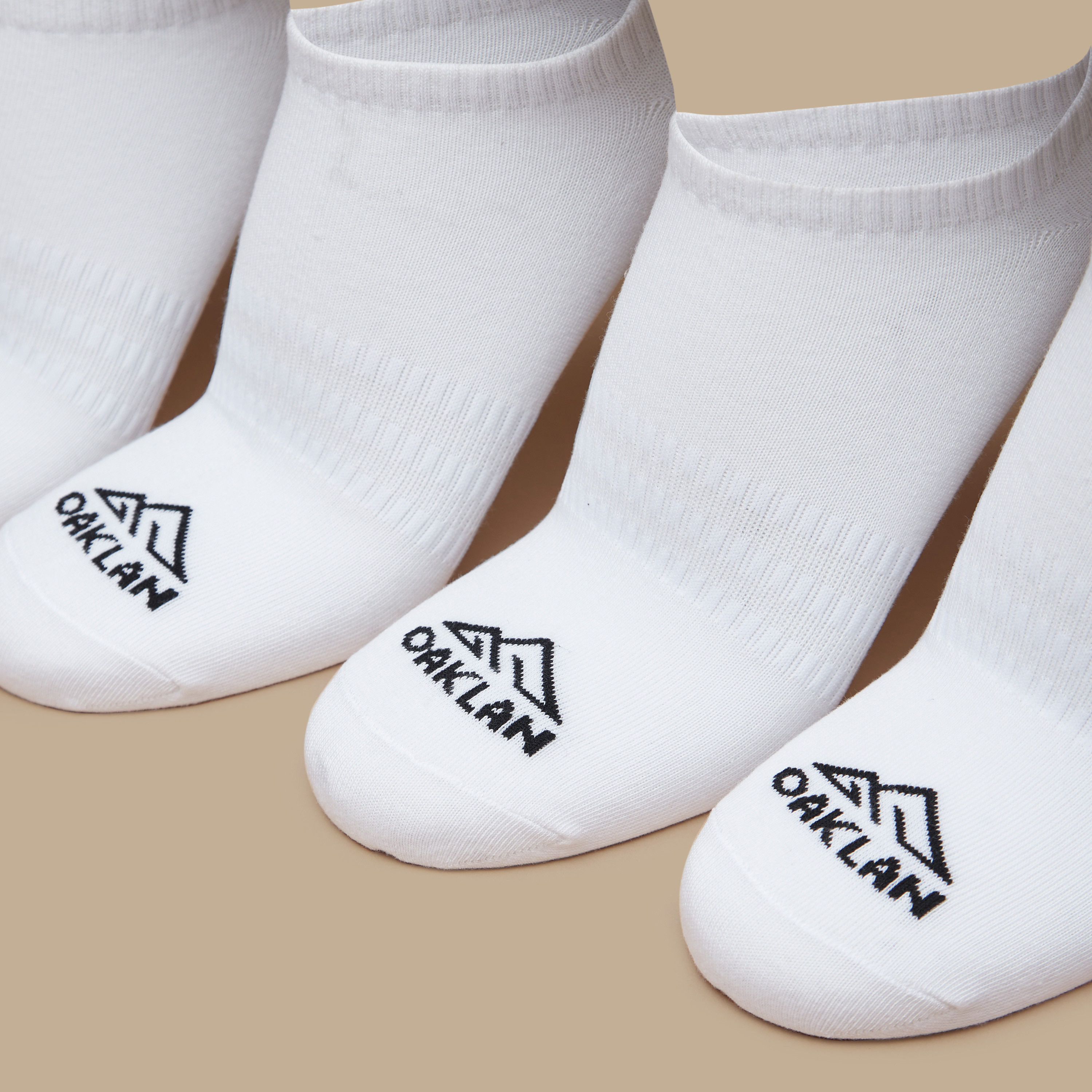 OAKLAN Logo Print Ankle Length Sports Socks - Set of 5-men-socks-image-2
