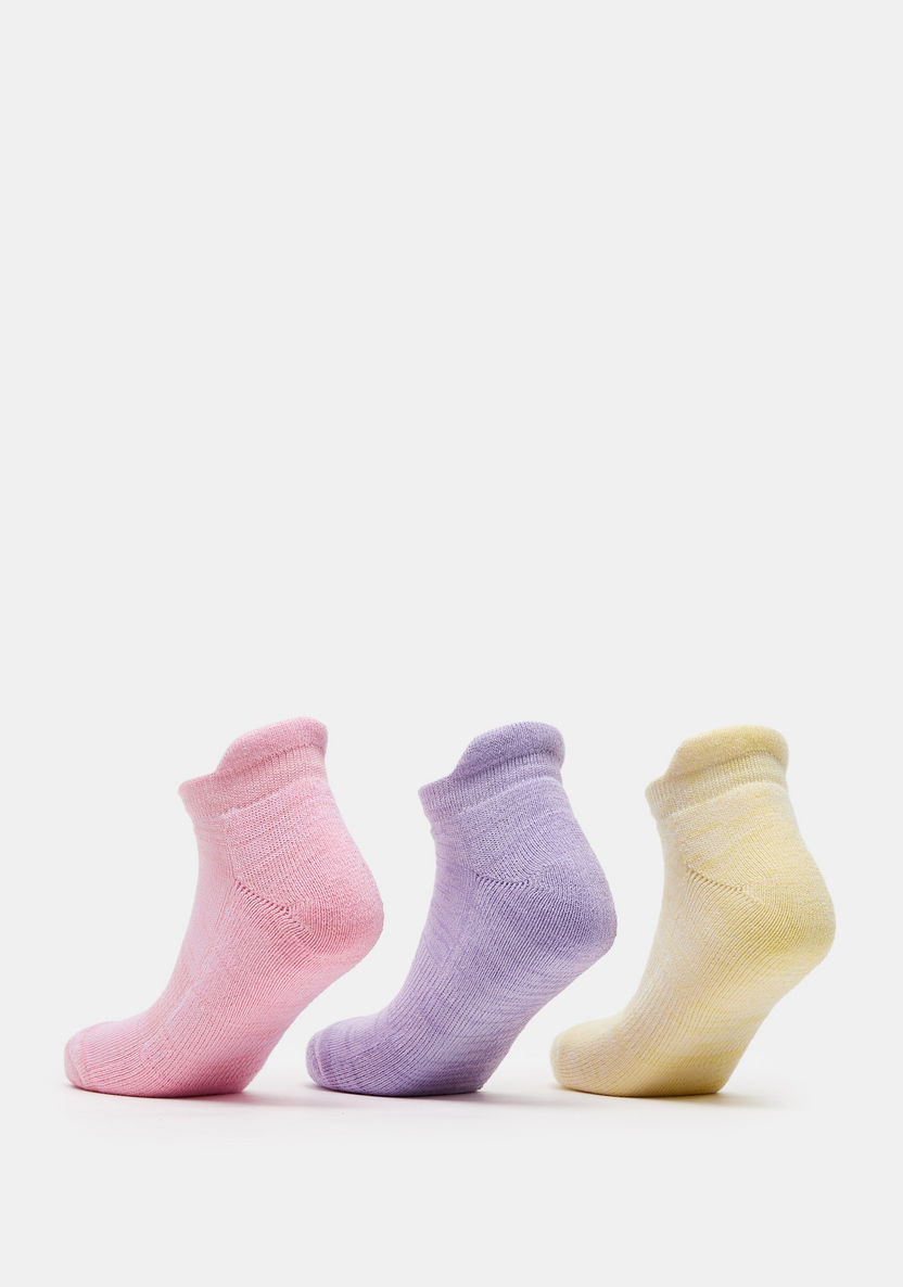 Dash Textured Crew Length Sports Socks - Set of 3-Girl%27s Socks & Tights-image-2