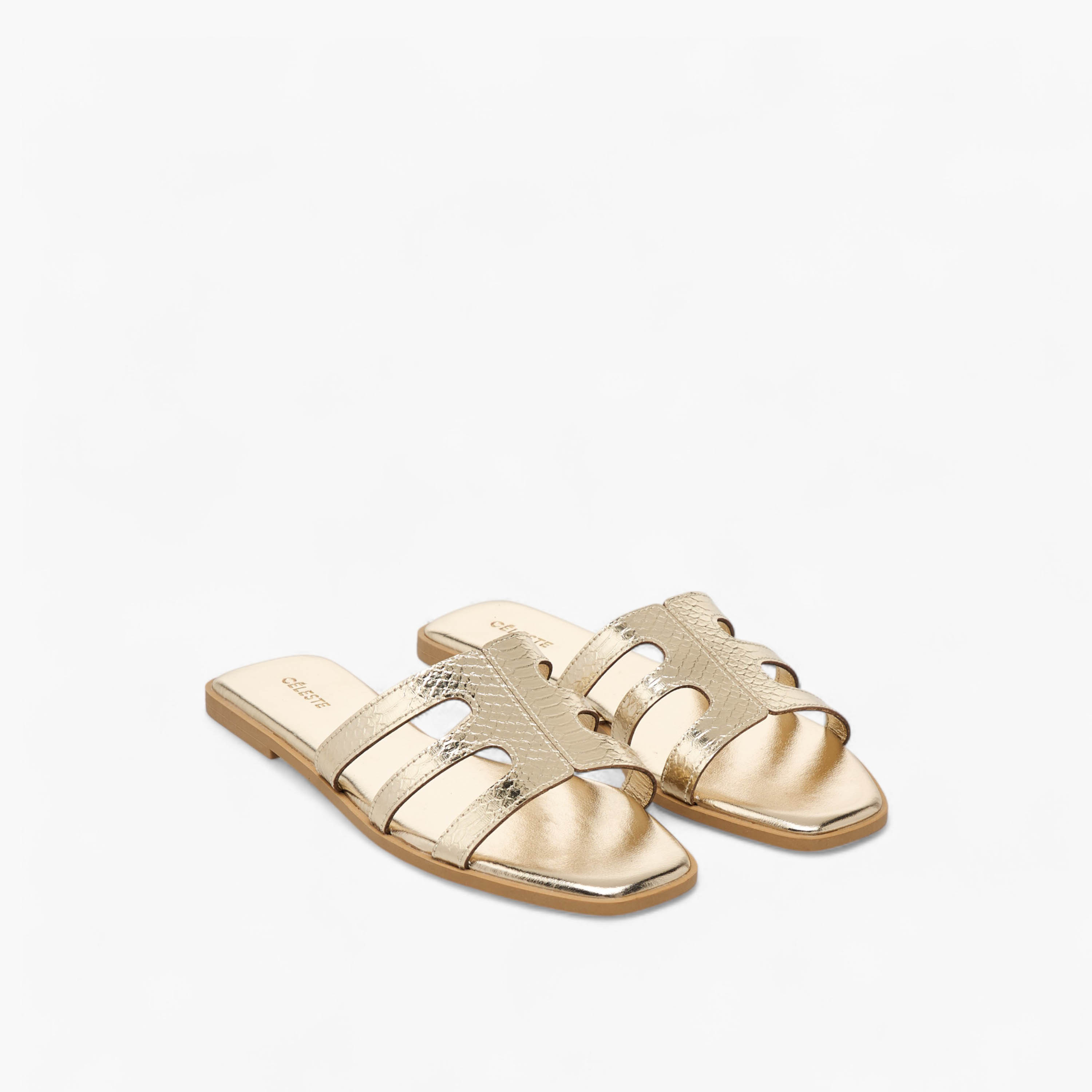 Celeste Women's Textured Cut-Out Detail Slip-On Flat Sandals-women-shoes-flats-sandals-image-1