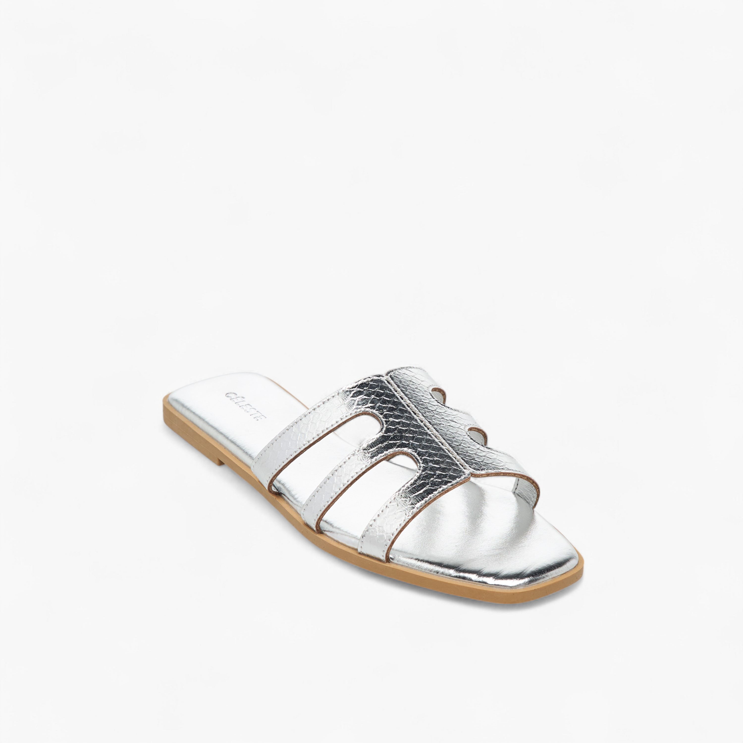 Celeste Women's Textured Cut-Out Detail Slip-On Flat Sandals-women-shoes-flats-sandals-image-2