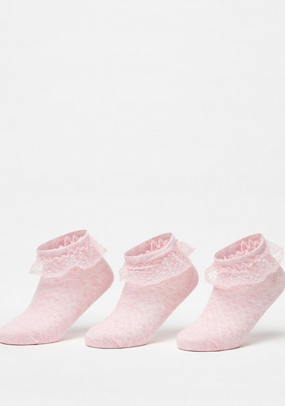 Frill Detail Ankle Length Socks - Set of 3-Girl%27s Socks & Tights-image-0
