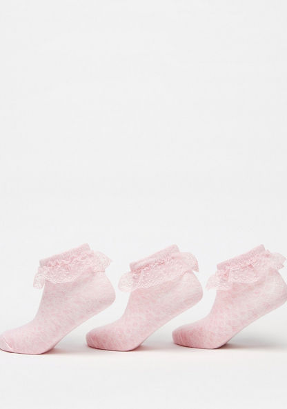 Frill Detail Ankle Length Socks - Set of 3-Girl%27s Socks & Tights-image-1