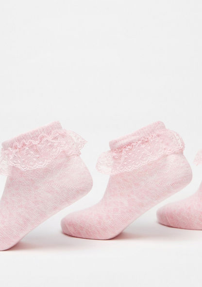 Frill Detail Ankle Length Socks - Set of 3-Girl%27s Socks & Tights-image-2