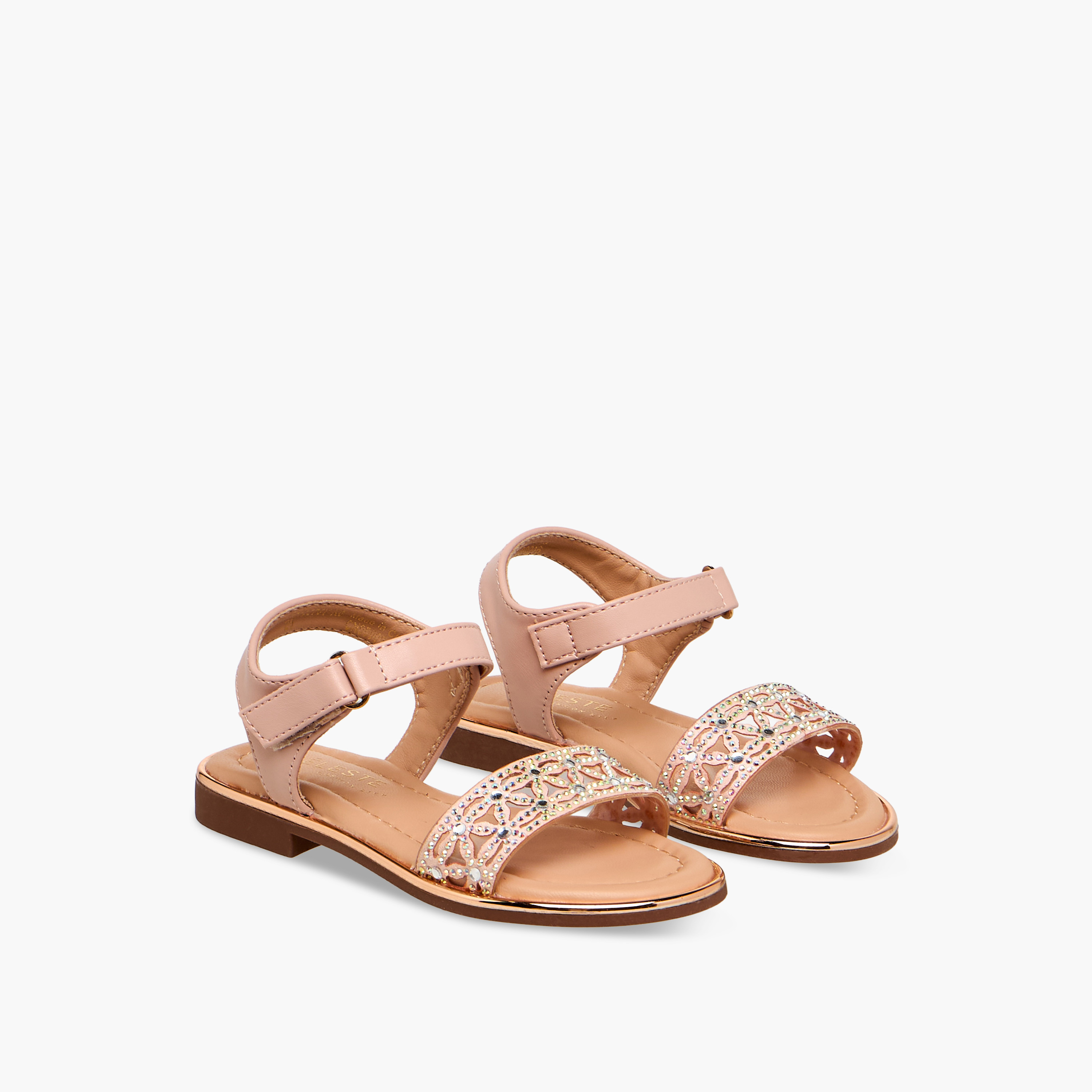 صندل مسطح مزين بشريط إغلاق لاصق للبنات من سيليست-girls-shoes-sandals-image-1