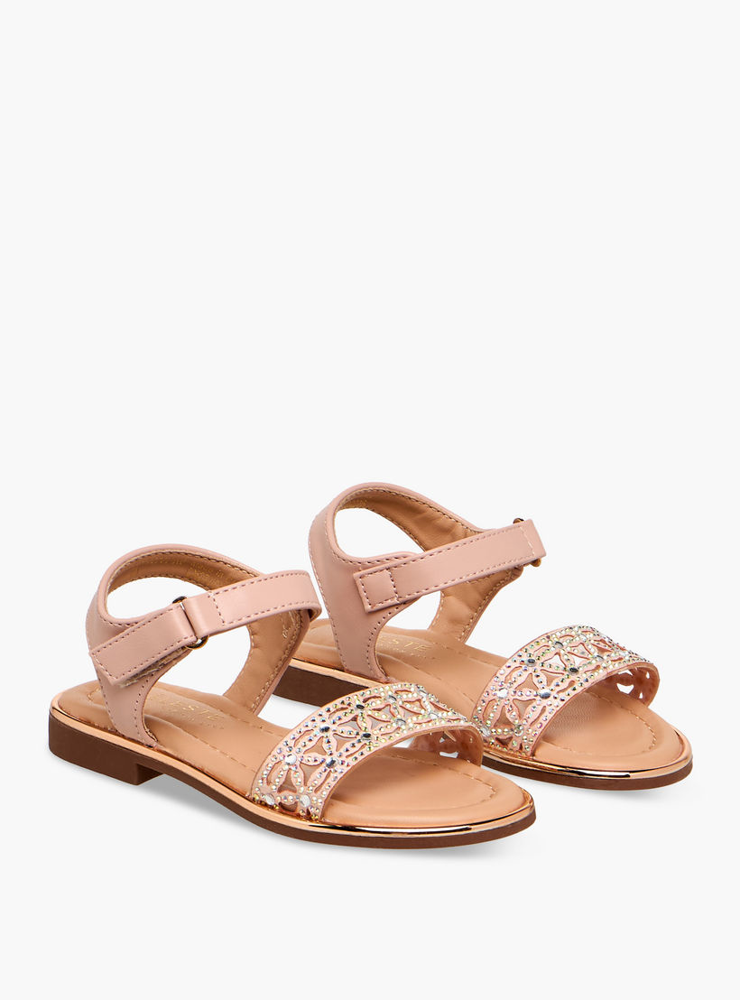 صندل مسطح مزين بشريط إغلاق لاصق للبنات من سيليست-girls-shoes-sandals-image-1