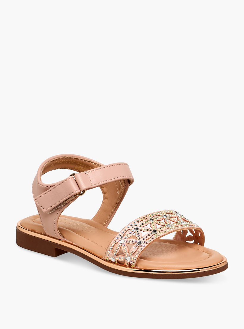 صندل مسطح مزين بشريط إغلاق لاصق للبنات من سيليست-girls-shoes-sandals-image-2