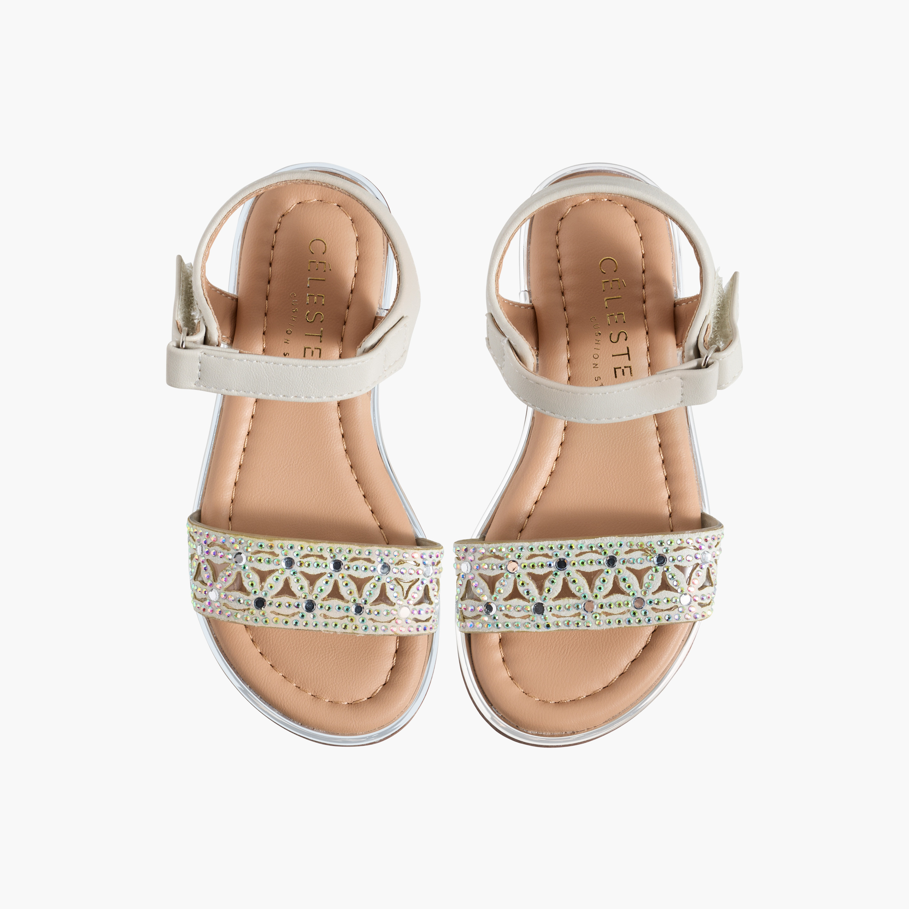 صندل مسطح مزين بشريط إغلاق لاصق للبنات من سيليست-girls-shoes-sandals-image-1