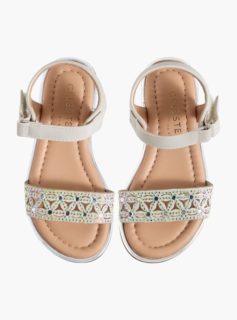 صندل مسطح مزين بشريط إغلاق لاصق للبنات من سيليست-girls-shoes-sandals-image-1