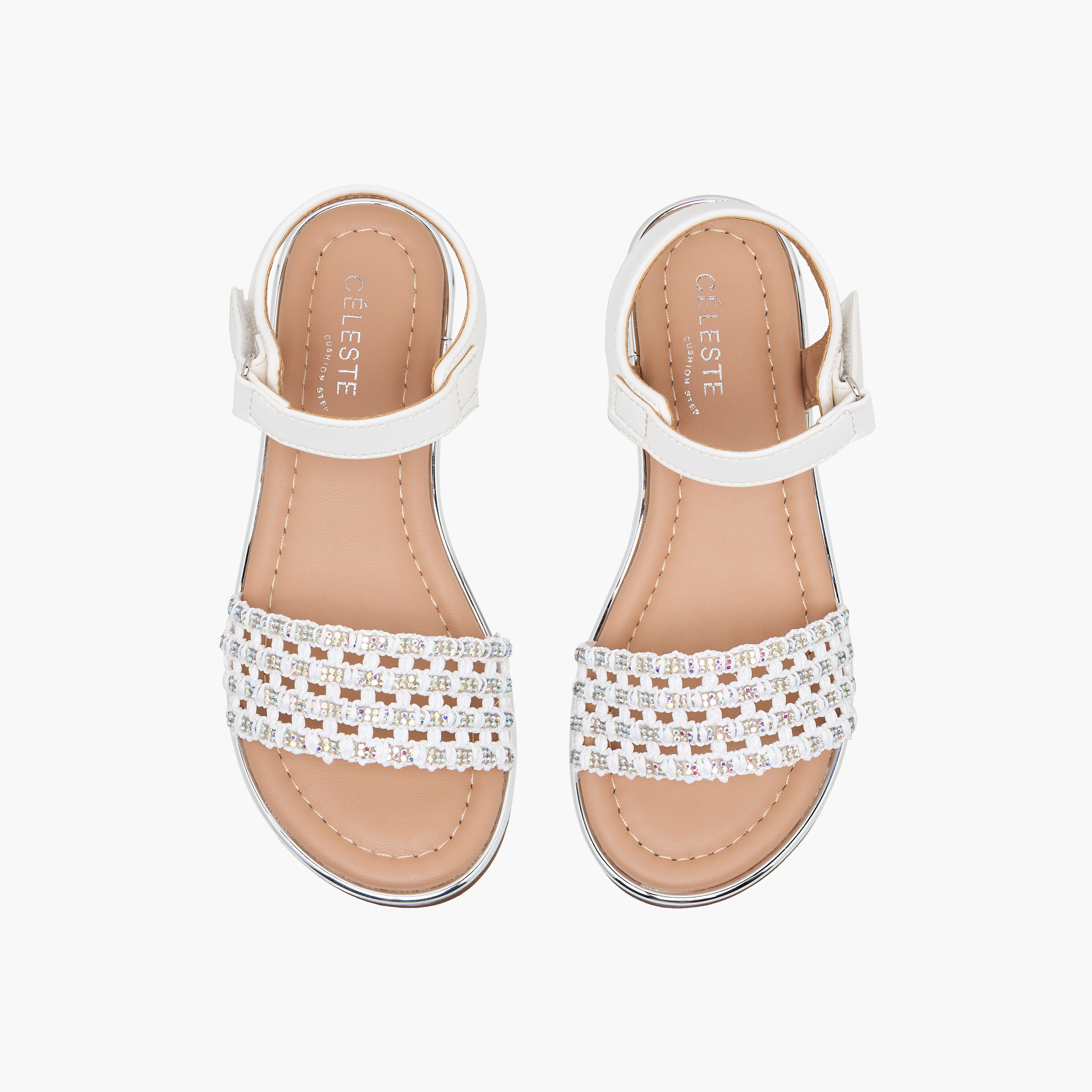 صندل مسطح مزين بشريط إغلاق لاصق للبنات من سيليست-girls-shoes-sandals-image-1