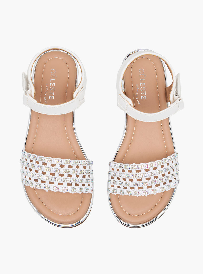 صندل مسطح مزين بشريط إغلاق لاصق للبنات من سيليست-girls-shoes-sandals-image-1