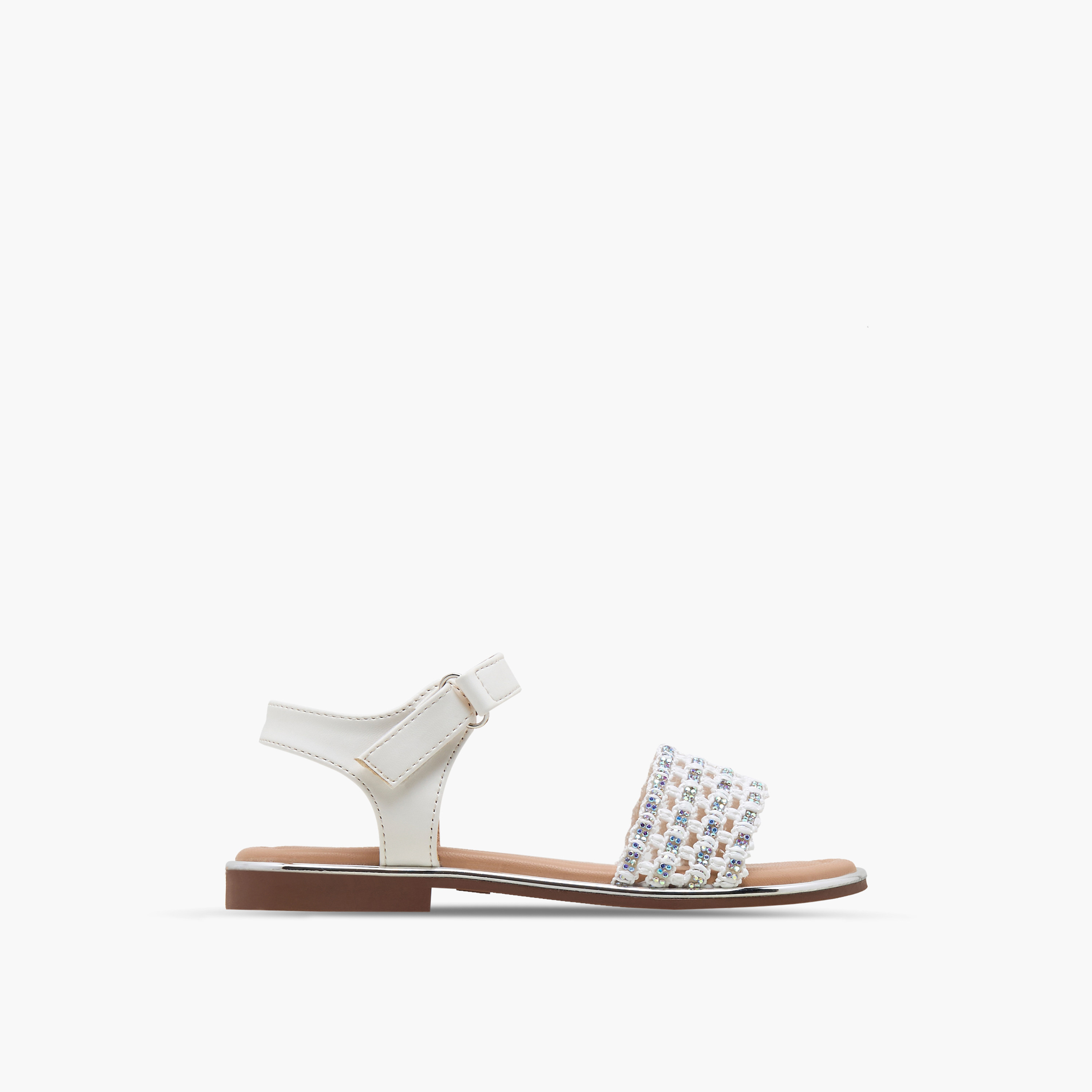 صندل مسطح مزين بشريط إغلاق لاصق للبنات من سيليست-girls-shoes-sandals-image-2