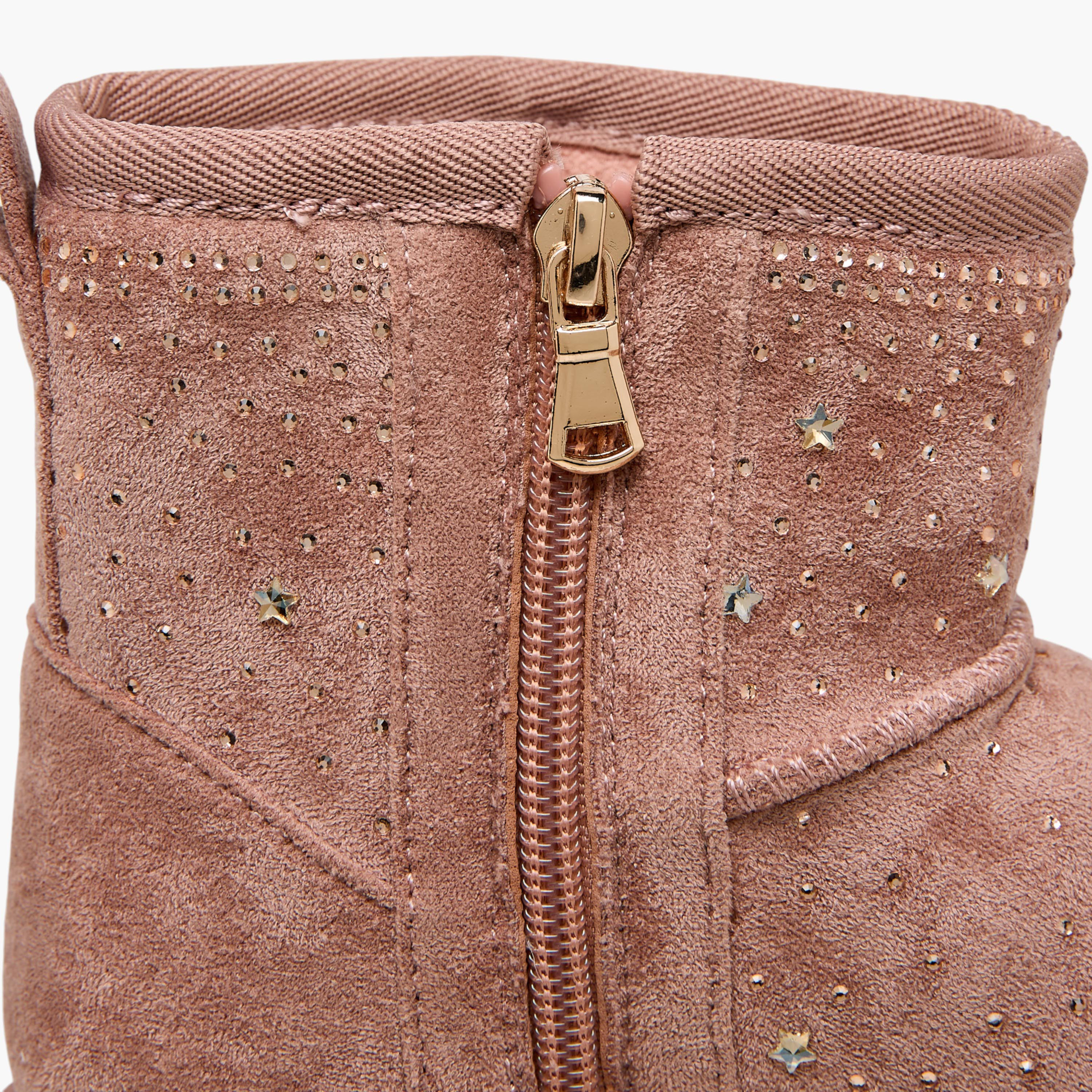 بوت مزين بطول الكاحل للبنات من ليتل ميسي-girls-shoes-boots-image-5