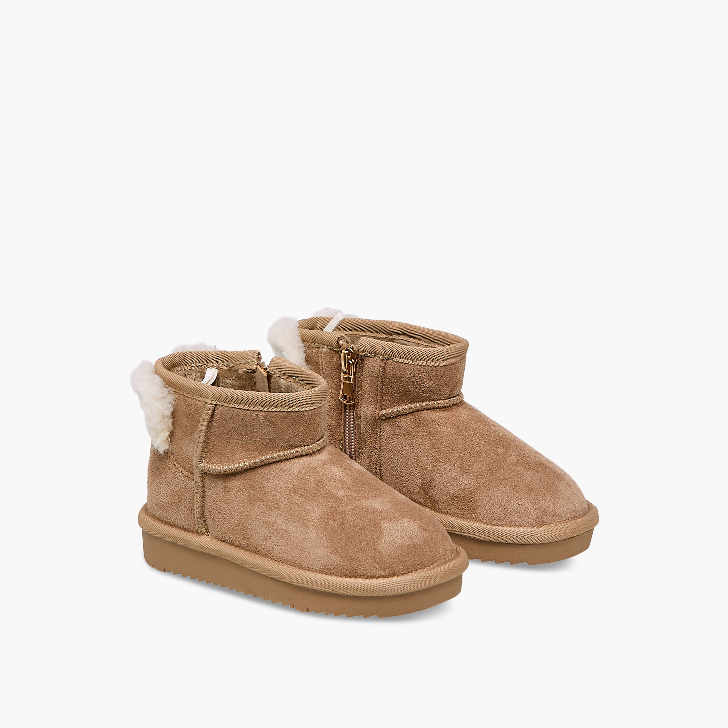 Juniors Girls Fur Accent Ankle Boots-girls-shoes-boots-image-1