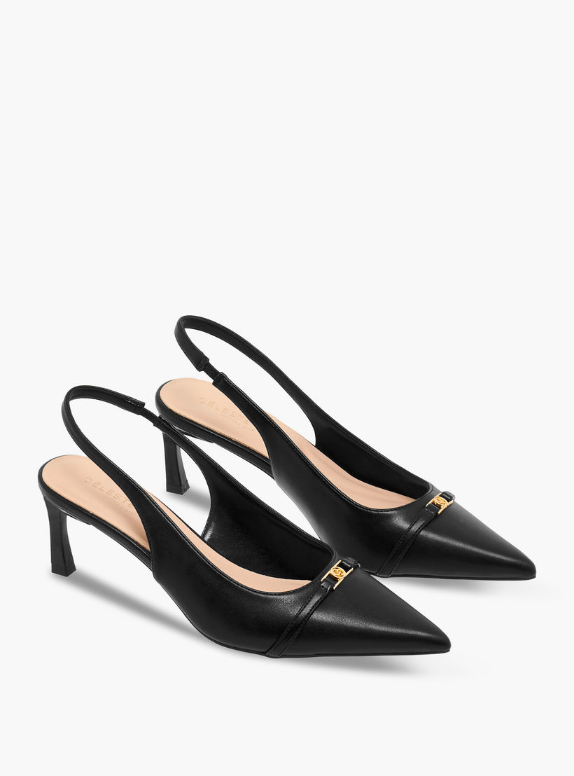 حذاء بمقدمة مدببة وحزام خلفي للنساء من سيليست-women-shoes-heels-image-1