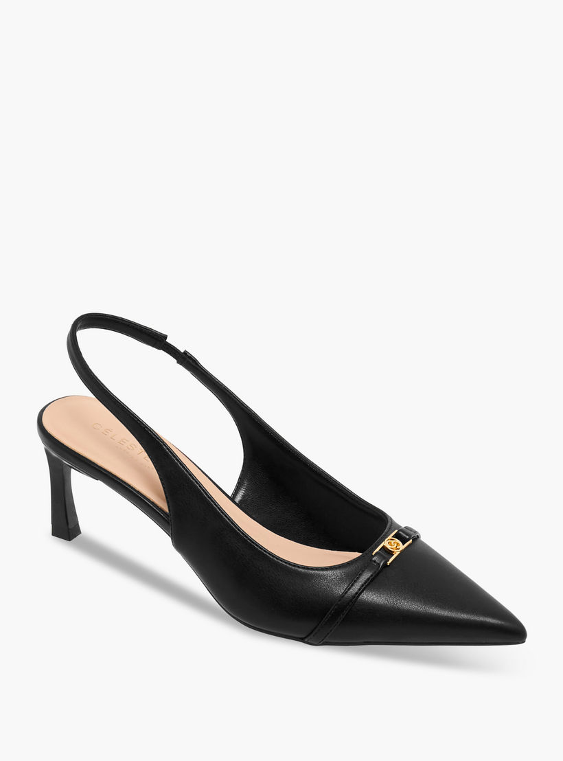 حذاء بمقدمة مدببة وحزام خلفي للنساء من سيليست-women-shoes-heels-image-3