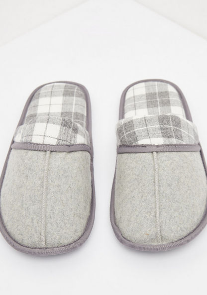 LBL Checked Slip-on Bedroom Slippers-Men%27s Bedrooms Slippers-image-1