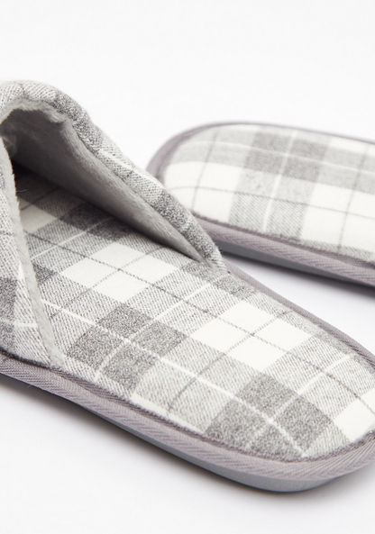 LBL Checked Slip-on Bedroom Slippers-Men%27s Bedrooms Slippers-image-3