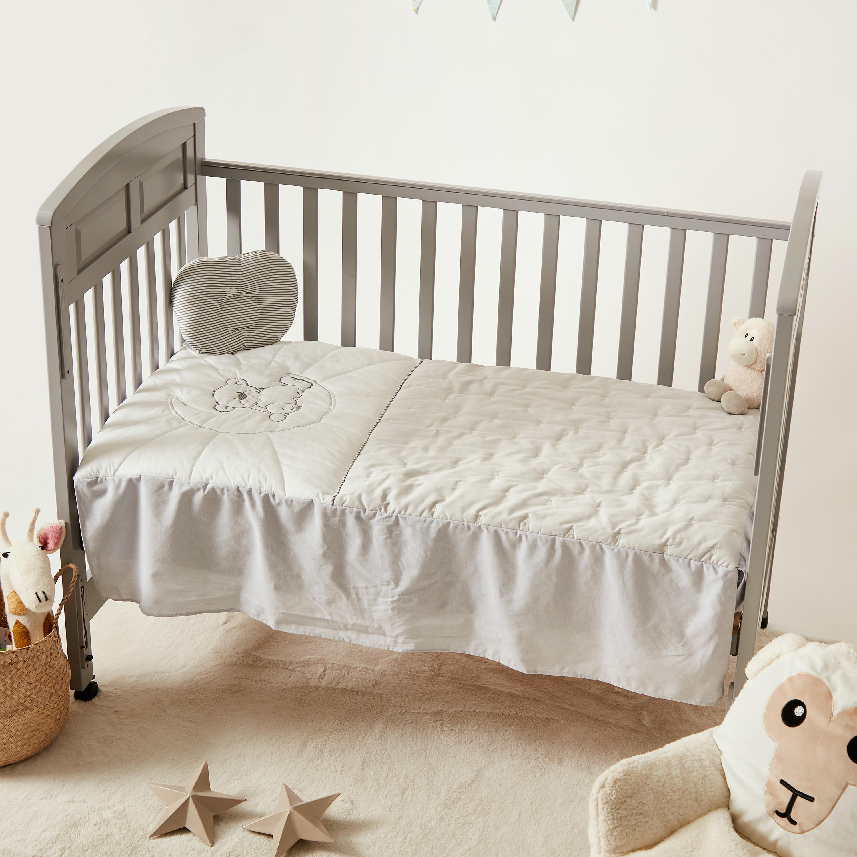 Buy Giggles Bear Embroidered 3 Piece Bedding Set 130x70 cms Online Babyshop UAE