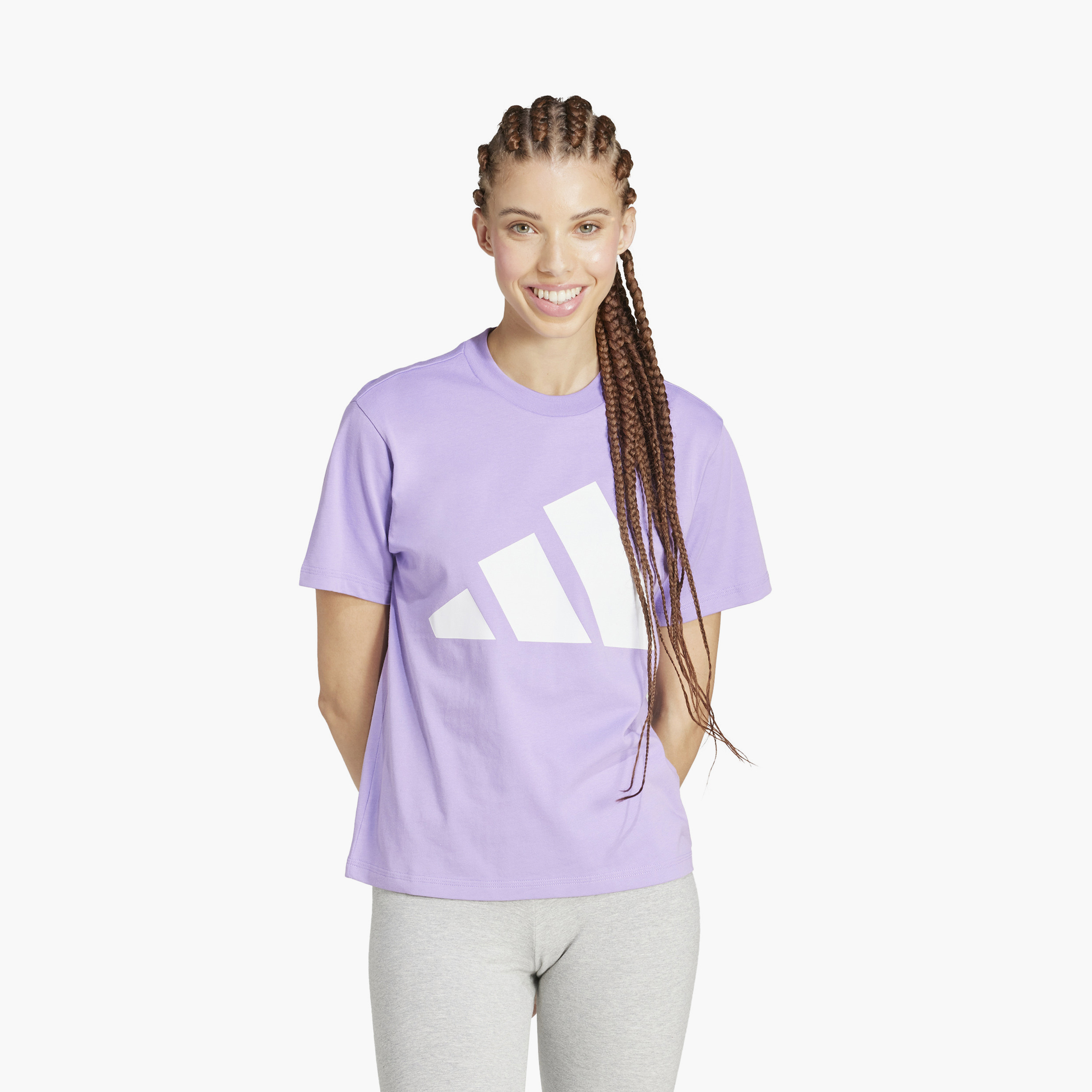 أديداس - تي شيرت رياضي أساسي - شعار كبير - للنساء-sports-women-clothing-tshirtsandvests-image-21