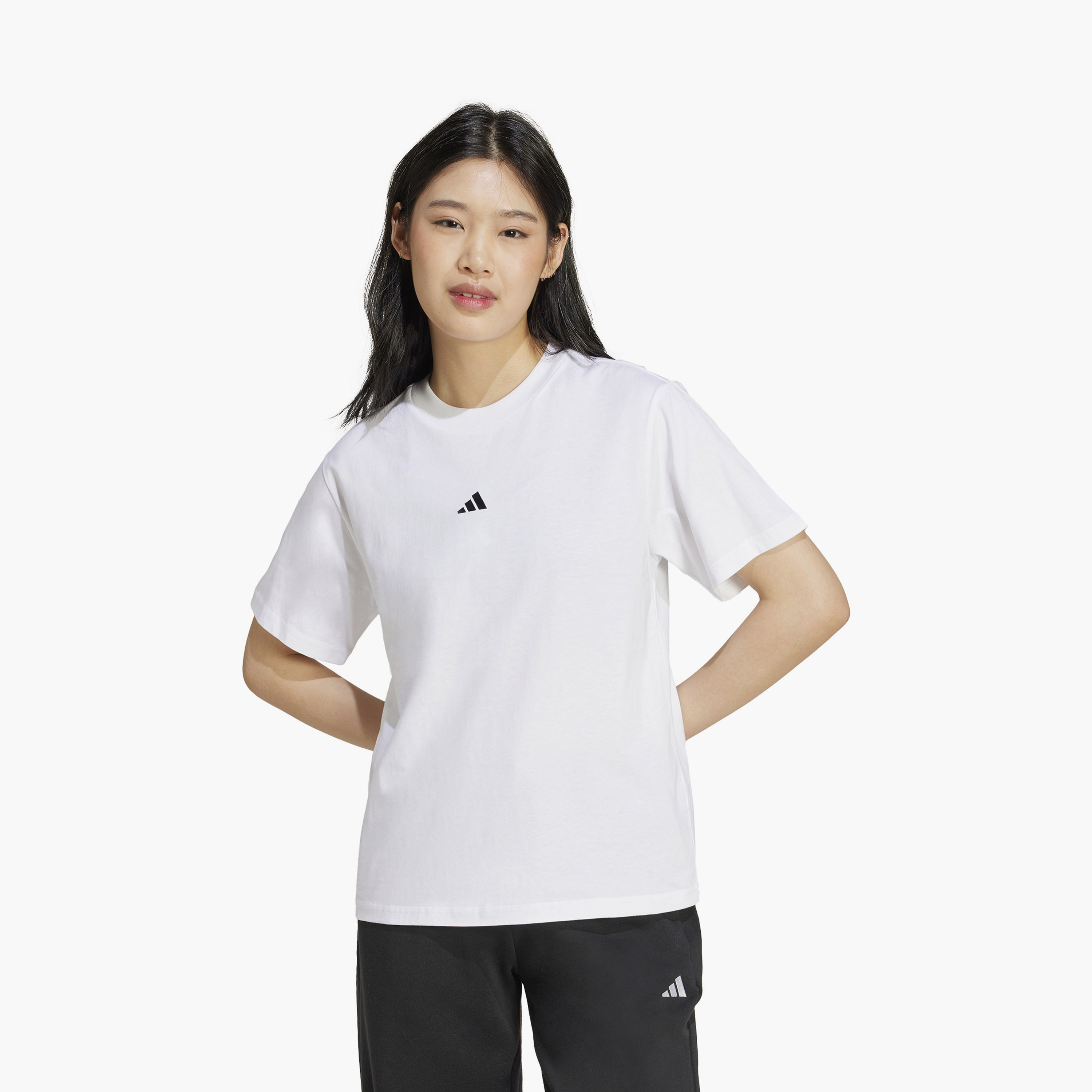 أديداس - تي شيرت رياضي أساسي - شعار صغير - للنساء-sports-women-clothing-tshirtsandvests-image-6