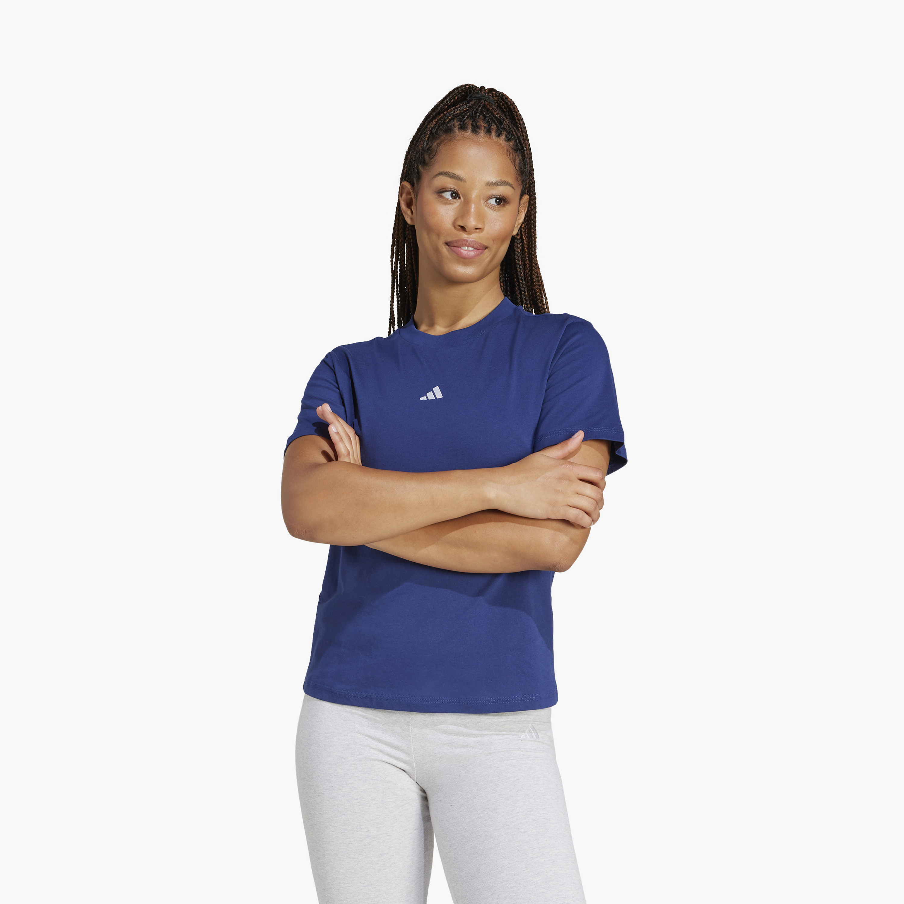 أديداس - تي شيرت رياضي أساسي - شعار صغير - للنساء-sports-women-clothing-tshirtsandvests-image-11
