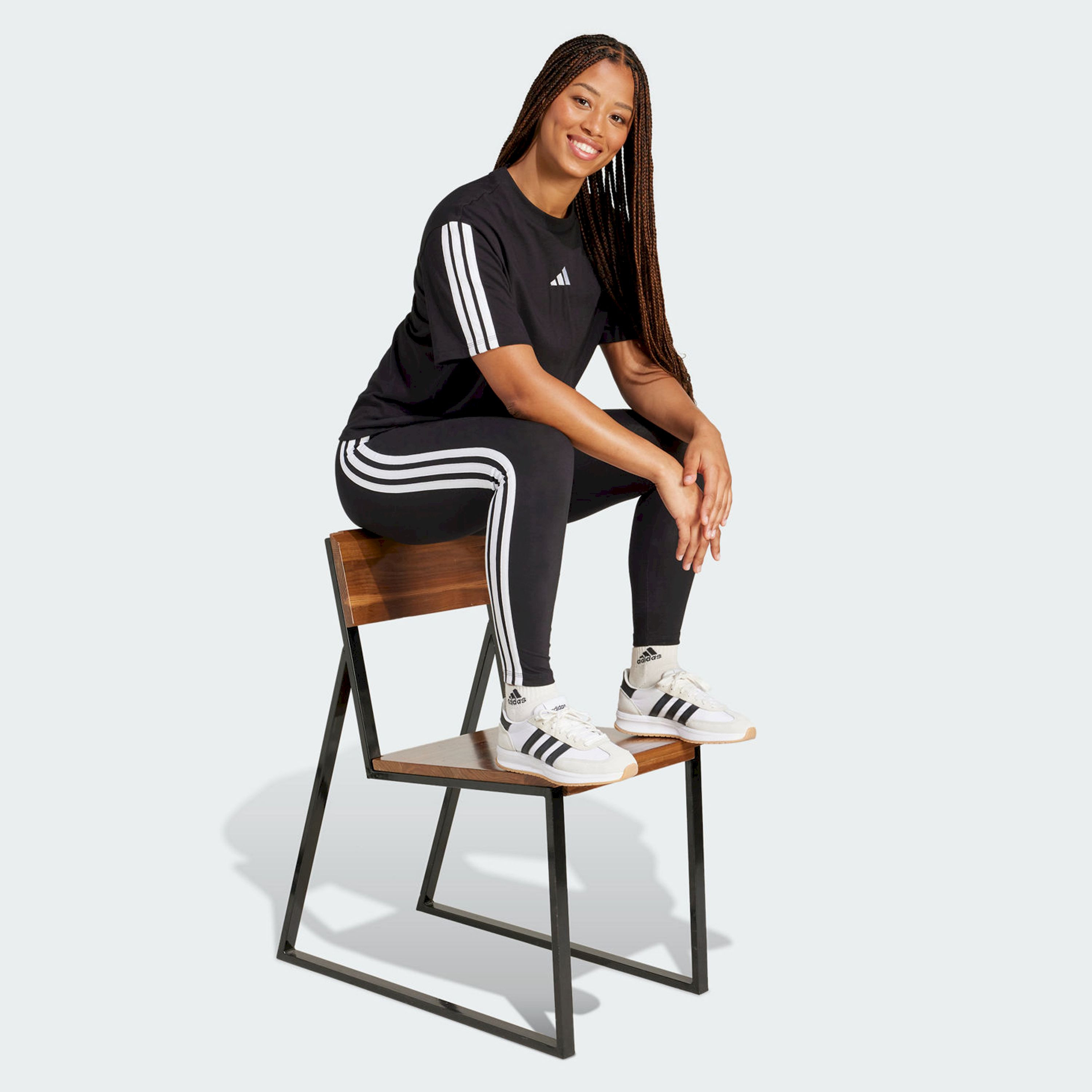 adidas Women's Essentials 3-Stripes Boyfriend T-Shirt JC5960 | OE-sports-women-clothing-tshirtsandvests-image-2