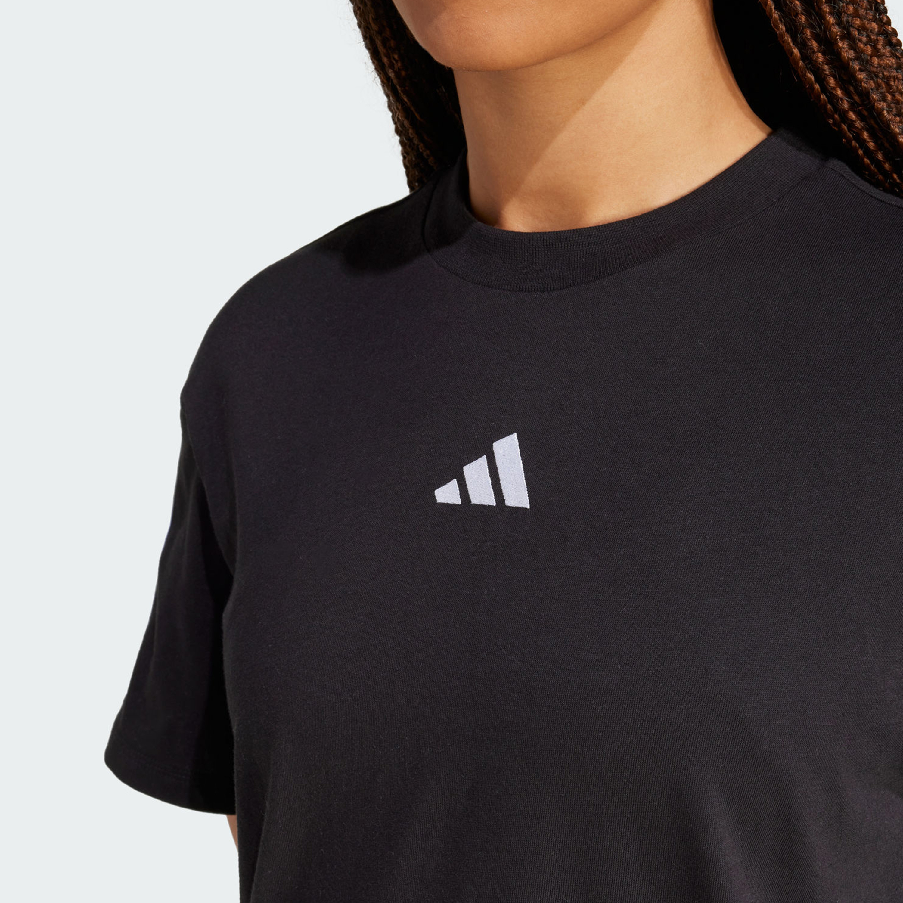 adidas Women's Essentials 3-Stripes Boyfriend T-Shirt JC5960 | OE-sports-women-clothing-tshirtsandvests-image-5
