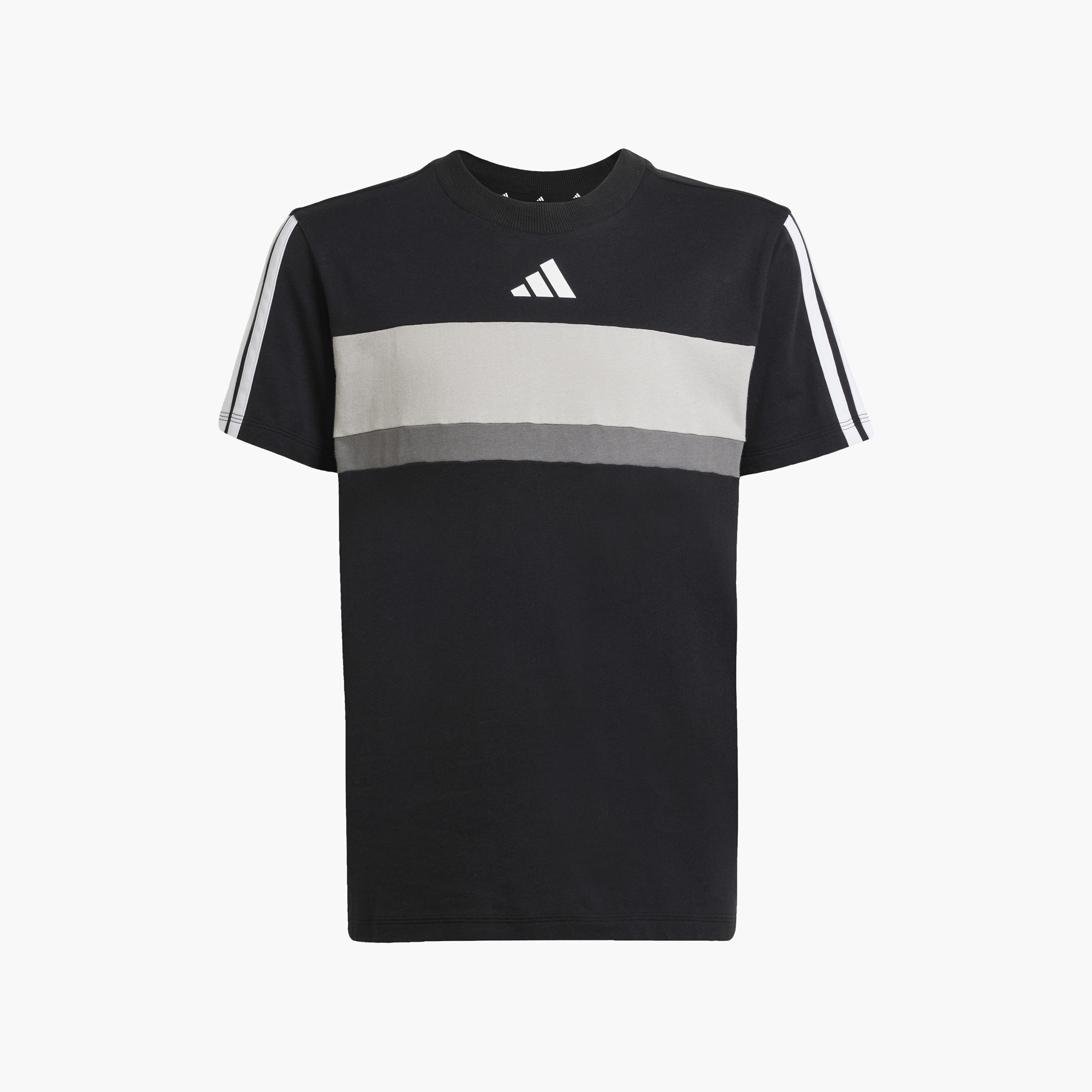 adidas Logo Print Crew Neck T-shirt with Short Sleeves-sports-boys-clothing-tops-image-1