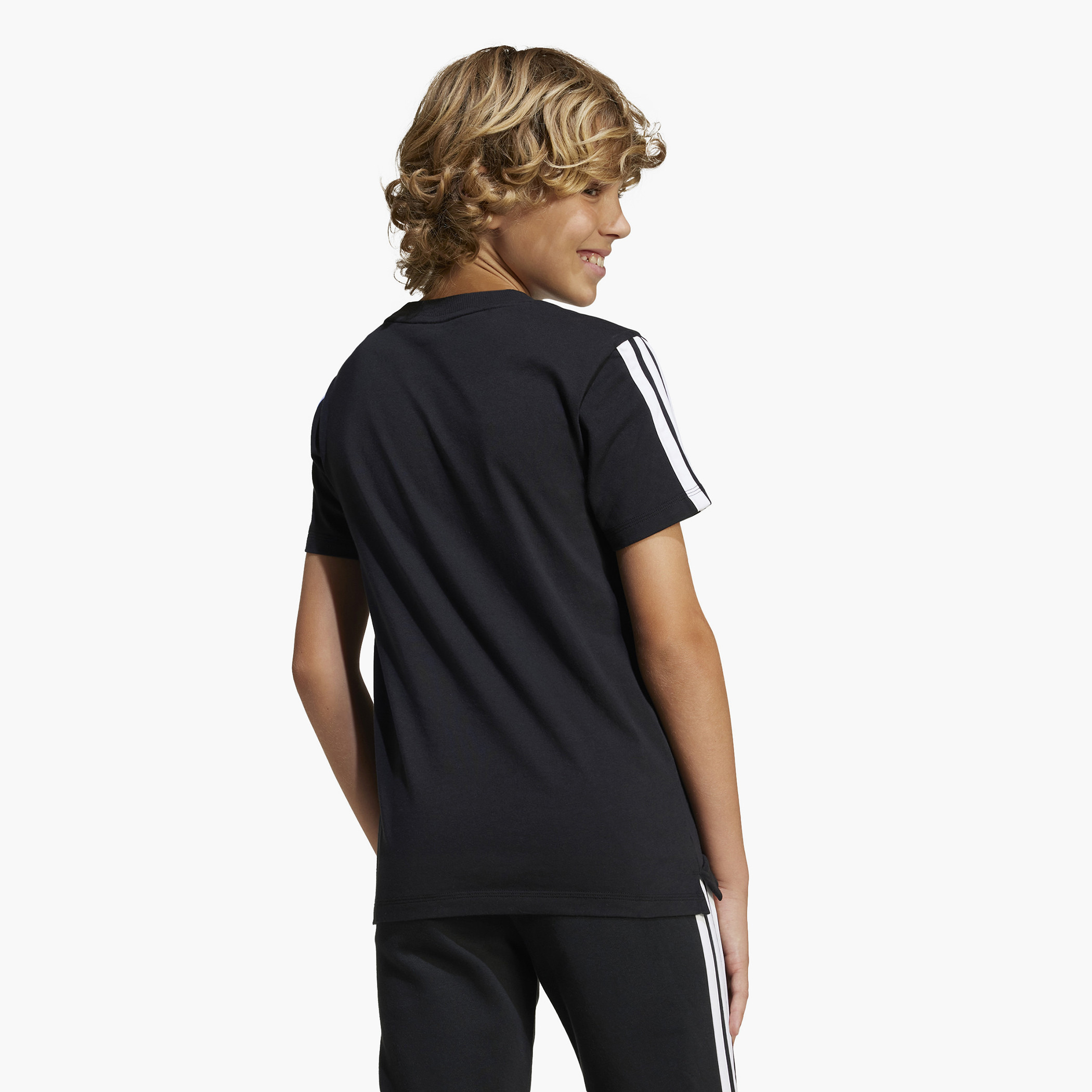 adidas Logo Print Crew Neck T-shirt with Short Sleeves-sports-boys-clothing-tops-image-12