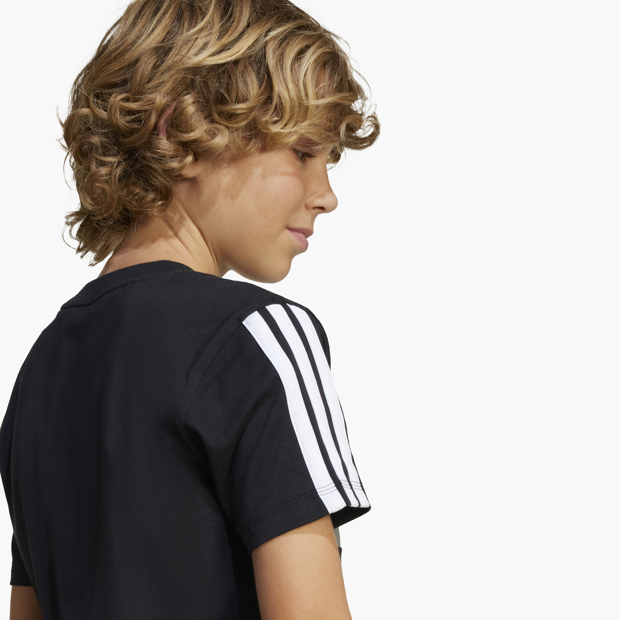 adidas Logo Print Crew Neck T-shirt with Short Sleeves-sports-boys-clothing-tops-image-15