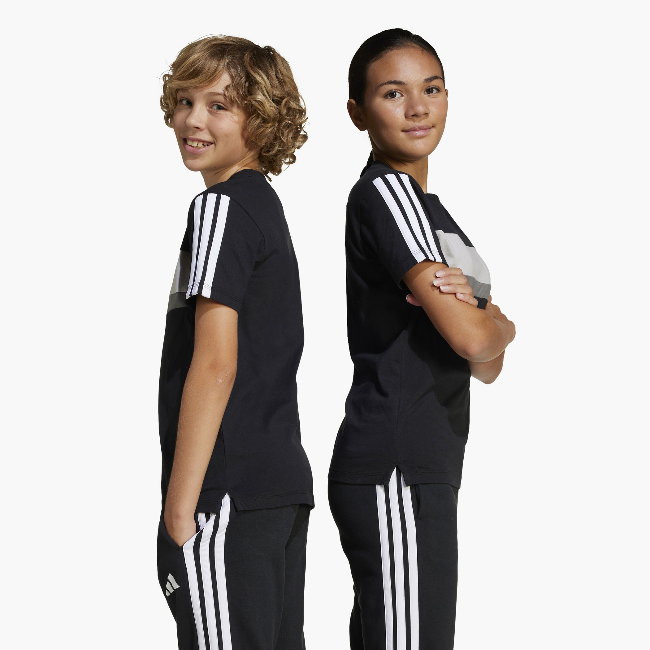 adidas Logo Print Crew Neck T-shirt with Short Sleeves-sports-boys-clothing-tops-image-16