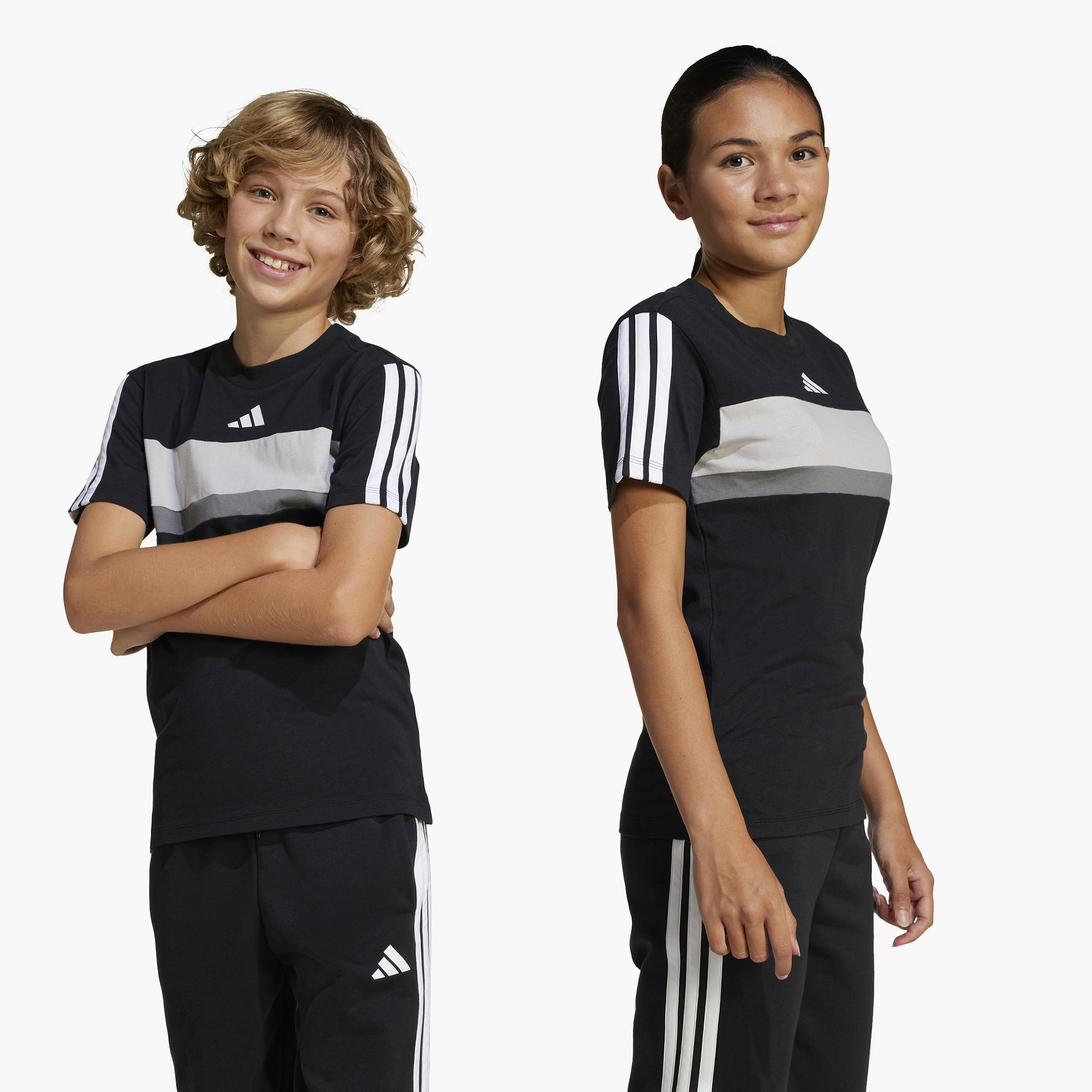 adidas Logo Print Crew Neck T-shirt with Short Sleeves-sports-boys-clothing-tops-image-17