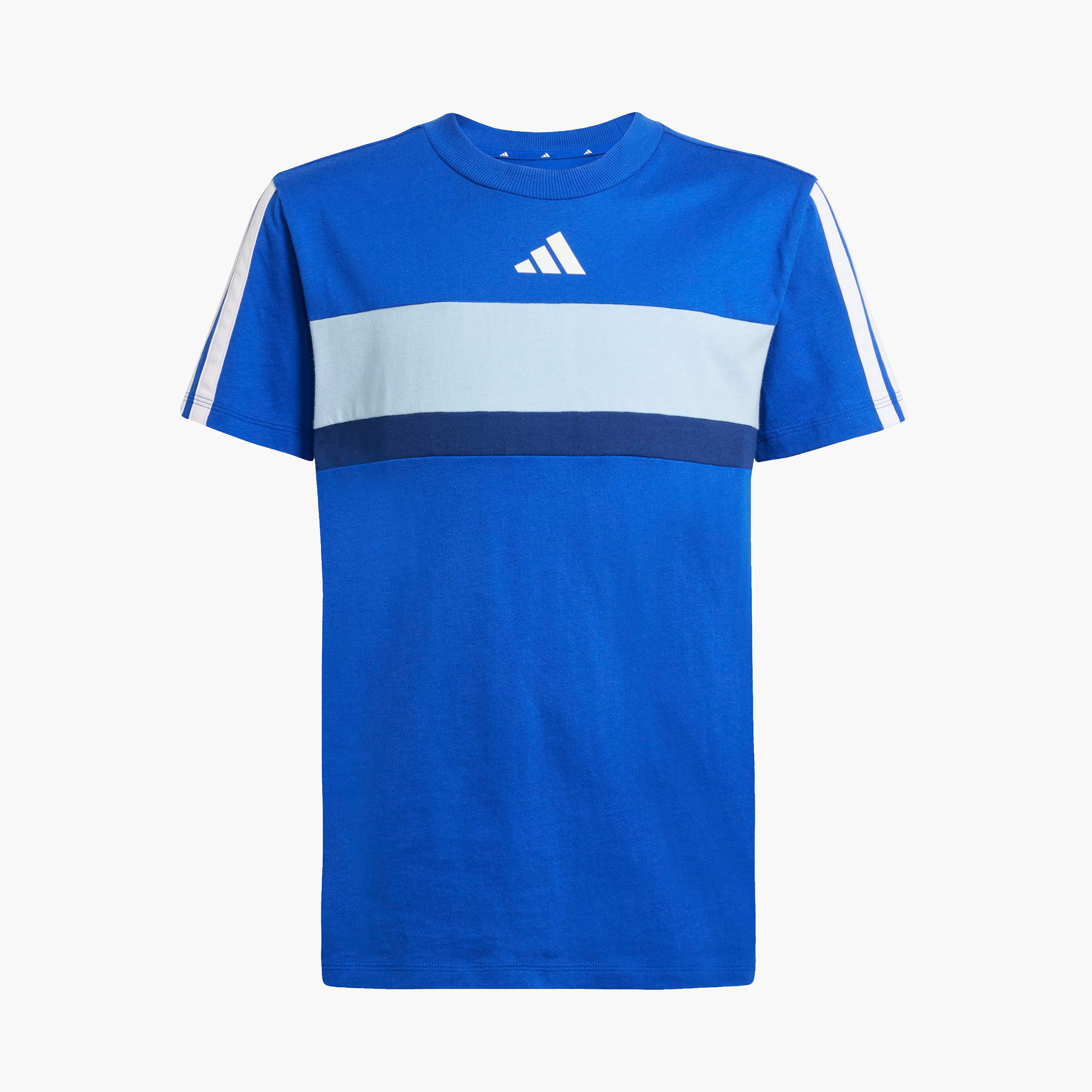 تيشيرت قطن بياقة ضيقة وأكمام قصيرة وطبعات شعار للأولاد من أديداس-boys-clothing-sportswear-tops-image-2