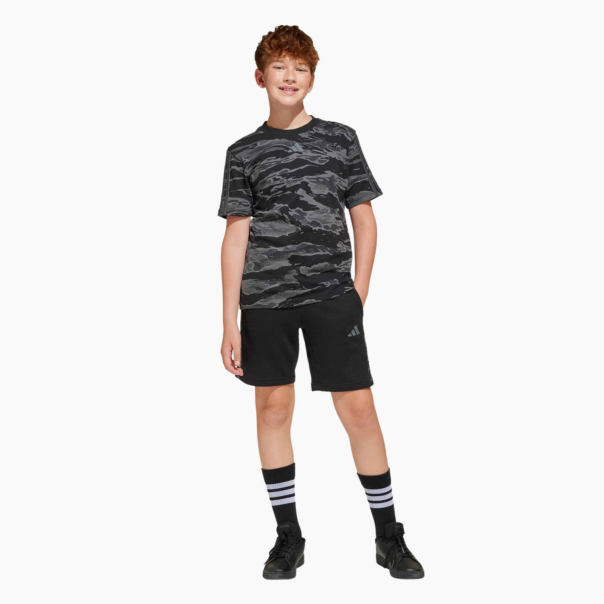 adidas Logo Print Shorts with Drawstring Closure-sports-boys-clothing-bottoms-shorts-image-3