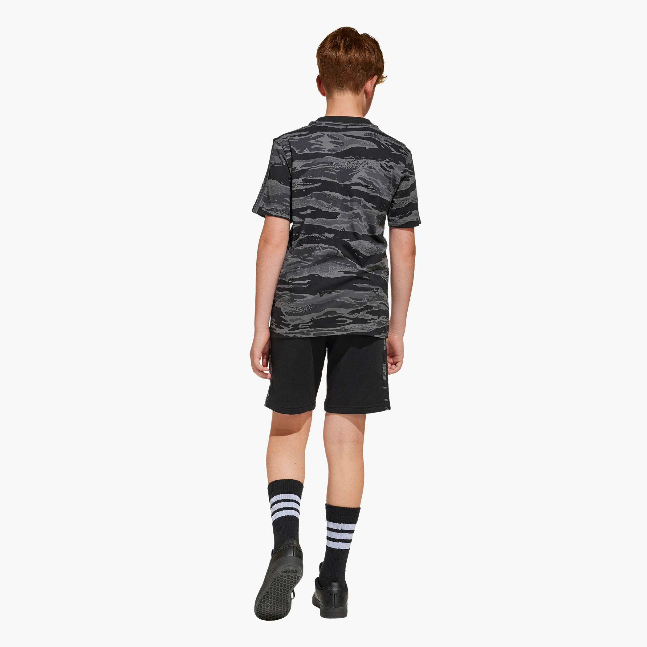 adidas Logo Print Shorts with Drawstring Closure-sports-boys-clothing-bottoms-shorts-image-4
