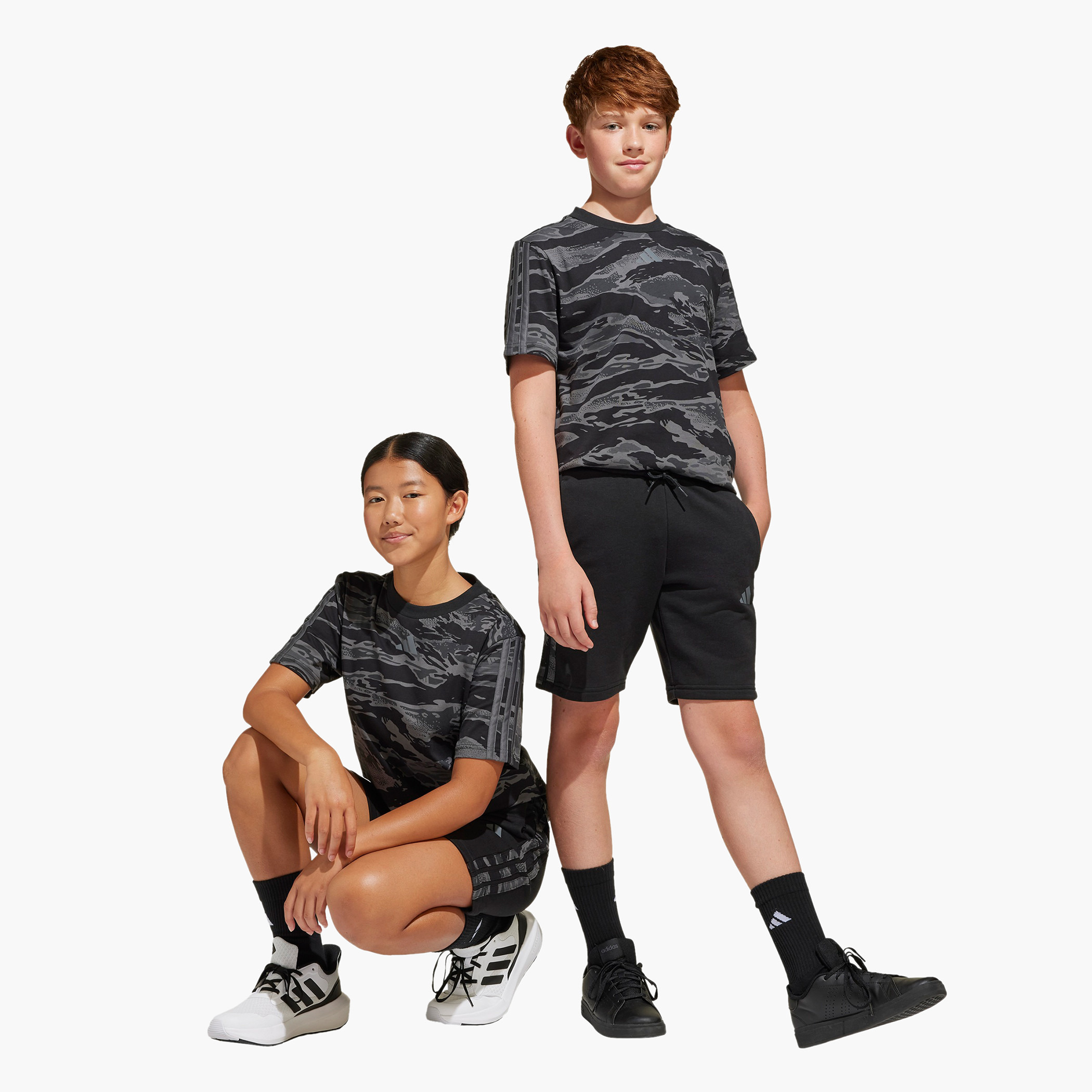 adidas Logo Print Shorts with Drawstring Closure-sports-boys-clothing-bottoms-shorts-image-9