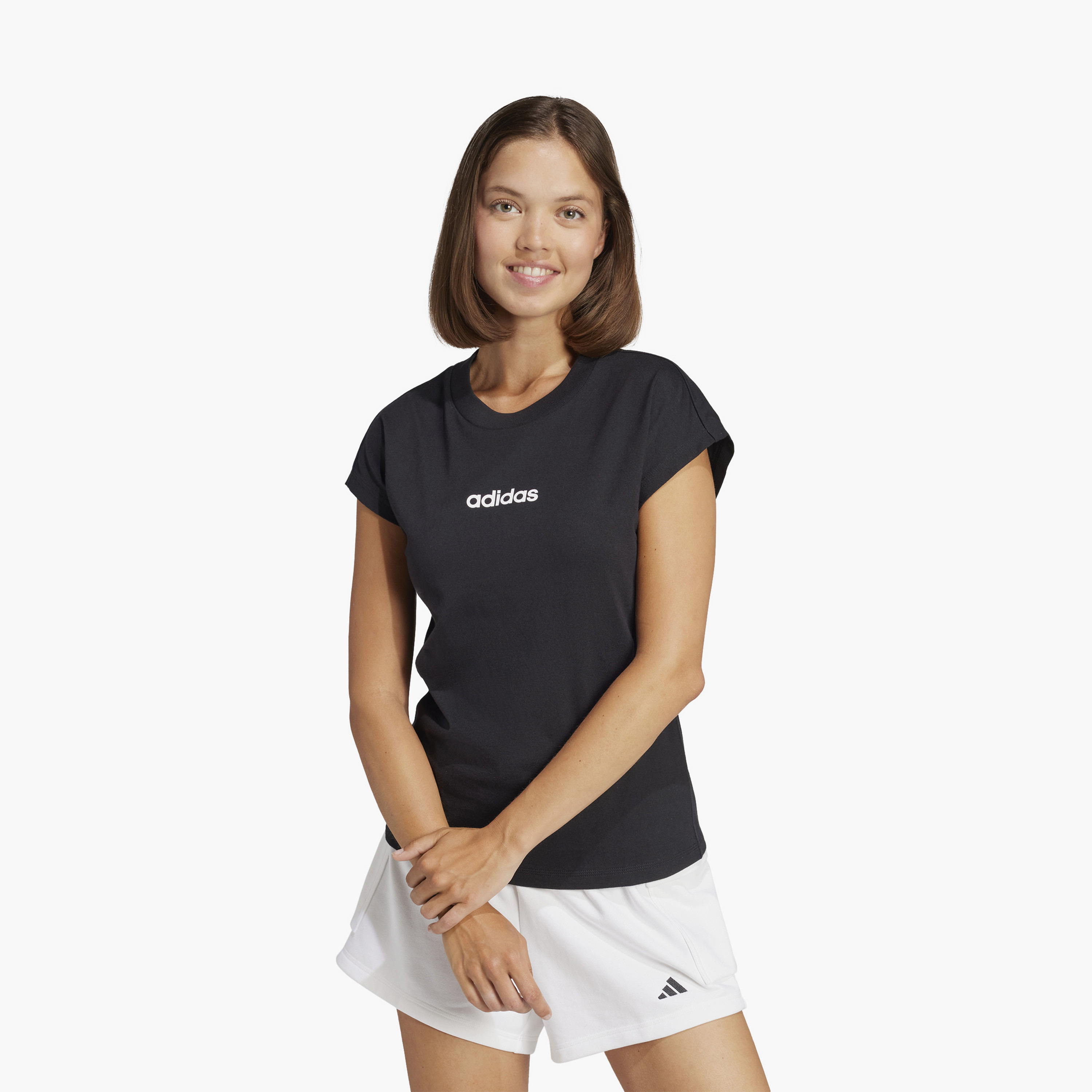 adidas Women's Essentials Linear Cotton T-Shirt W LIN SJ T | OE-sports-women-clothing-tshirtsandvests-image-1