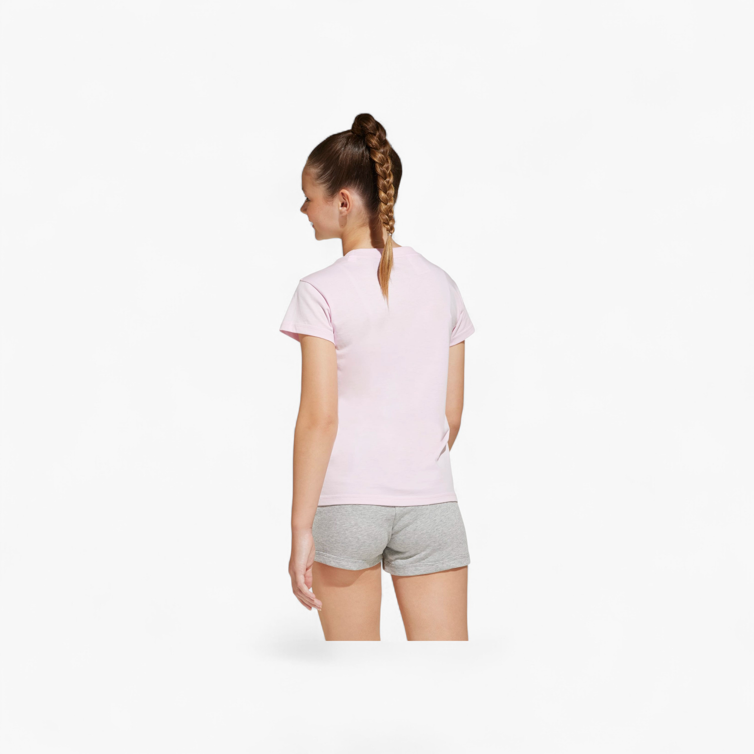 adidas Girls Round Neck T-shirt with Logo Print - Cotton - Short Sleeves-sports-girls-clothing-tops-image-2