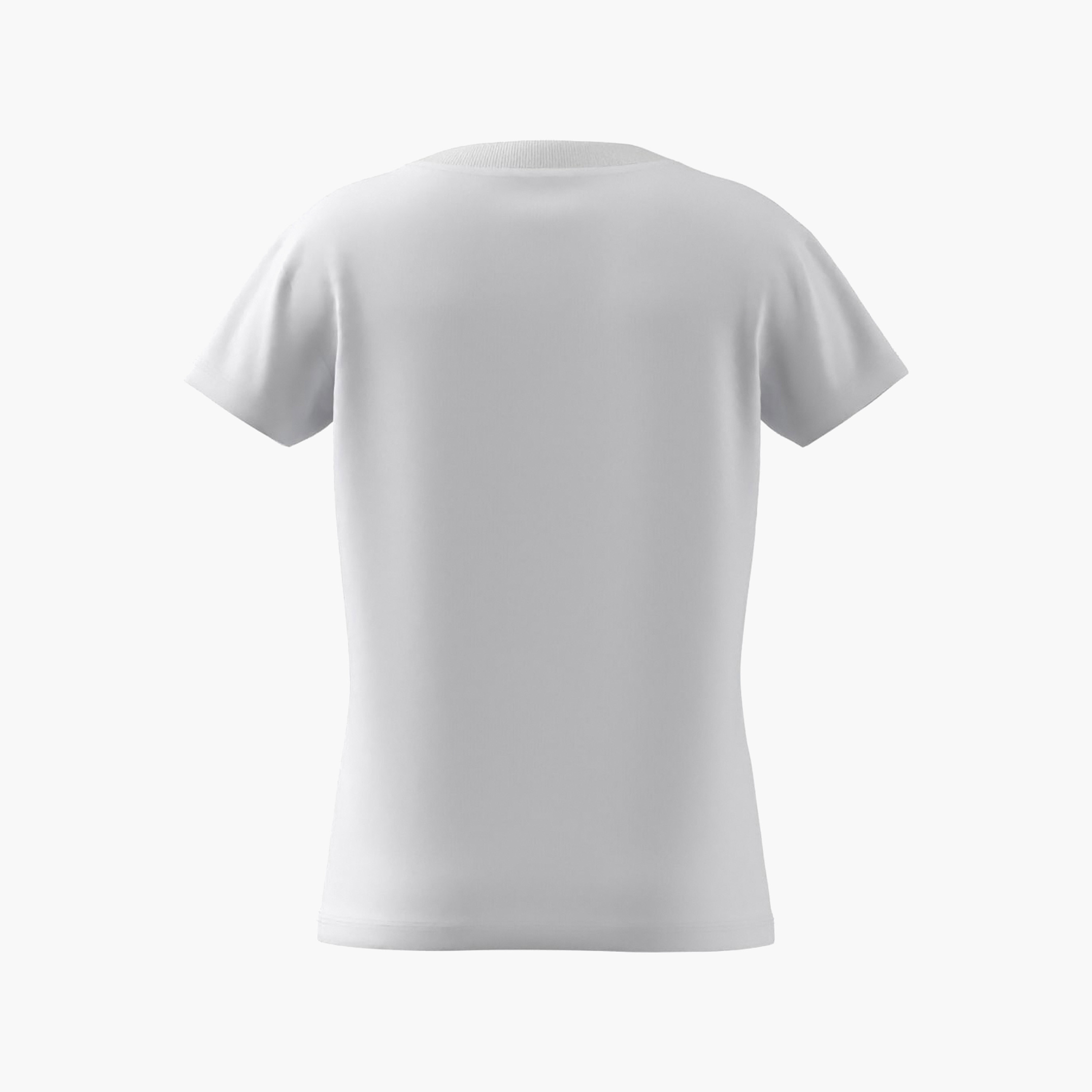 adidas Girls Crew Neck T-shirt with Logo Print - Cotton - Short Sleeves-sports-girls-clothing-tops-image-11
