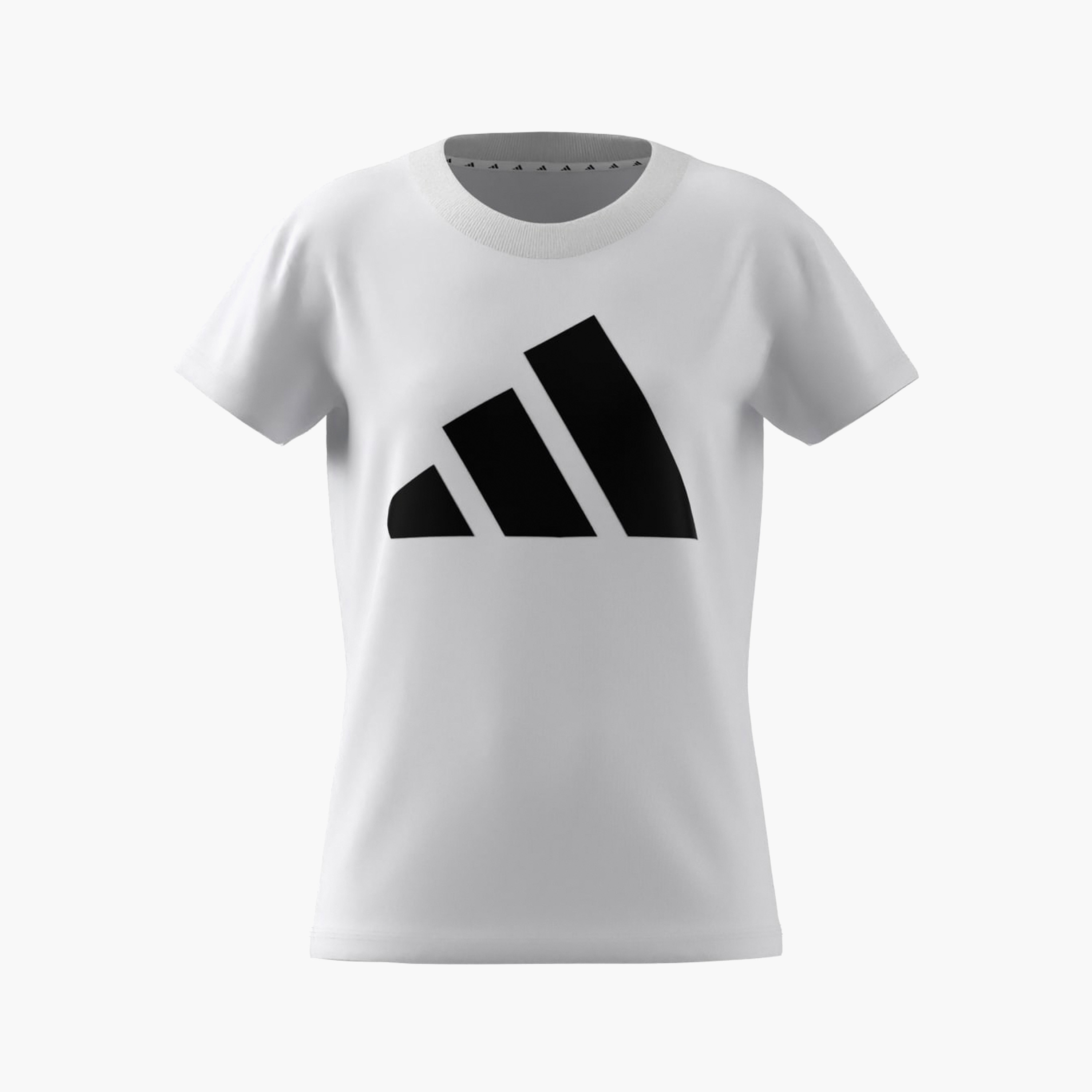 adidas Girls Crew Neck T-shirt with Logo Print - Cotton - Short Sleeves-sports-girls-clothing-tops-image-6