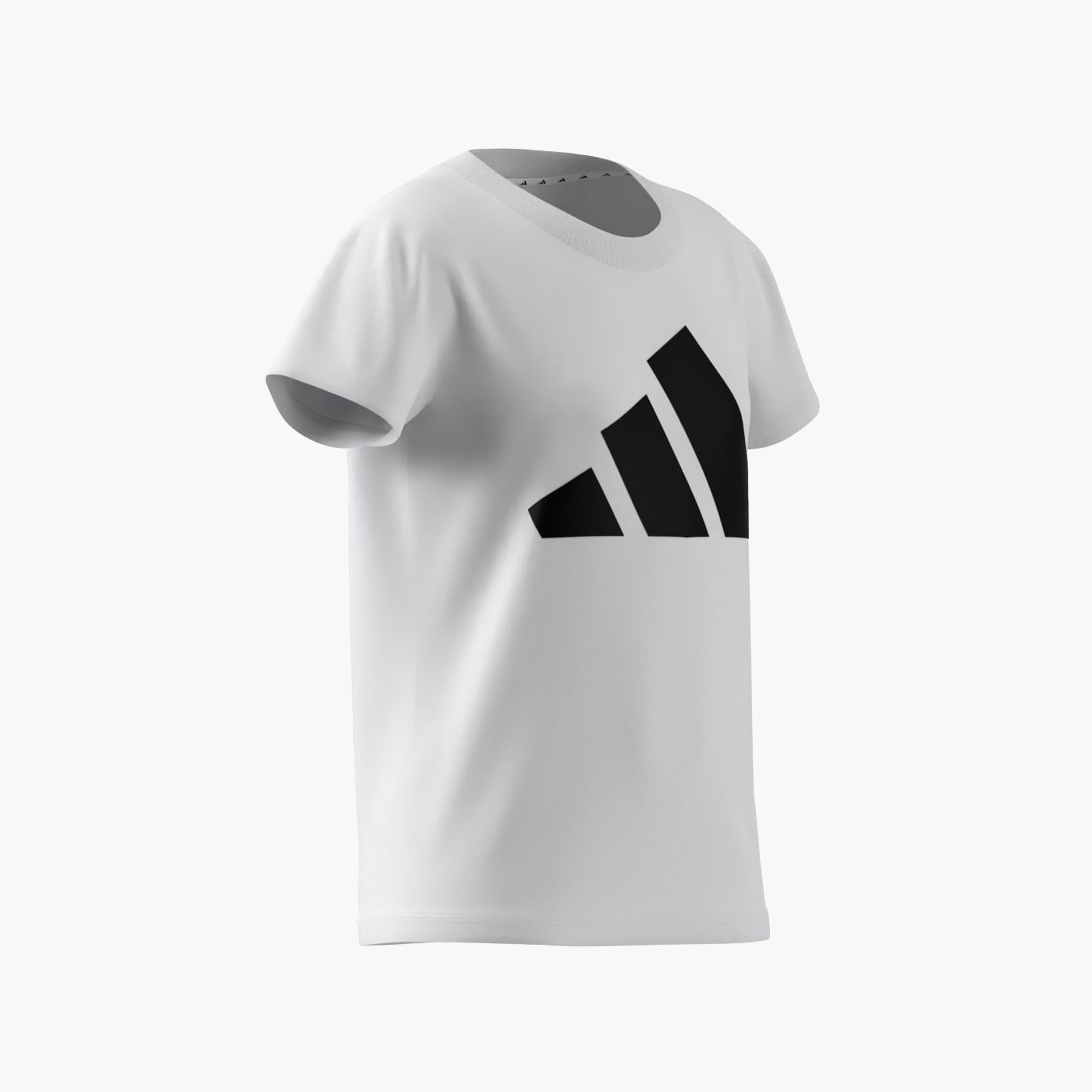 adidas Girls Crew Neck T-shirt with Logo Print - Cotton - Short Sleeves-sports-girls-clothing-tops-image-7