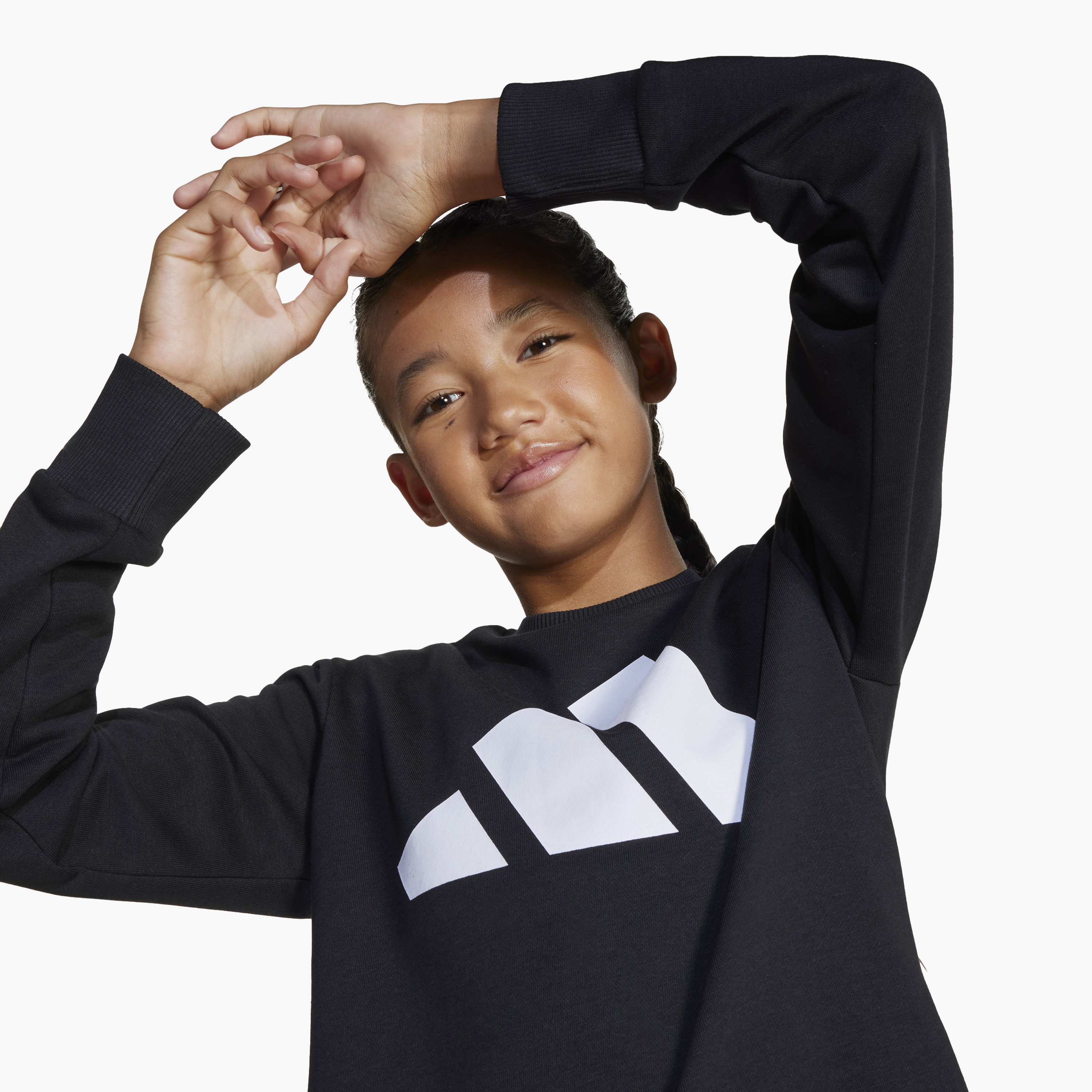 adidas Girls Crew Neck Sweatshirt with Logo Print - Long Sleeves-girls-clothing-sweatshirts-image-7