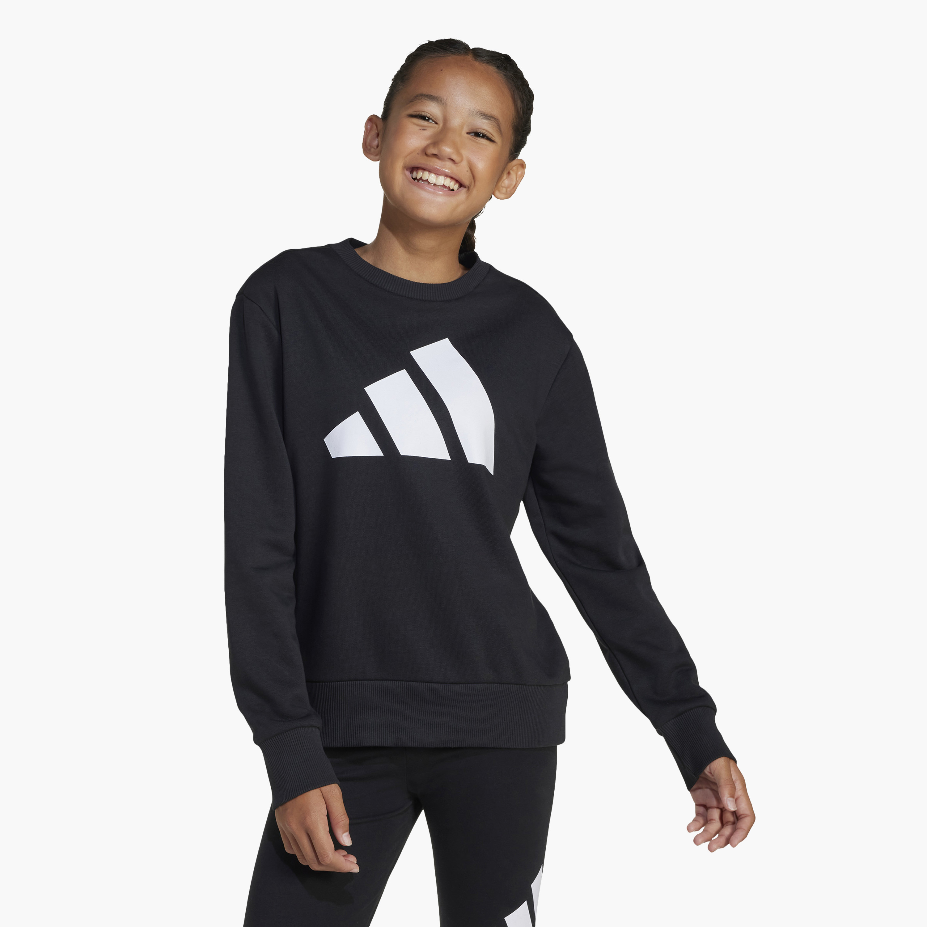 adidas Girls Crew Neck Sweatshirt with Logo Print - Long Sleeves-girls-clothing-sweatshirts-image-1